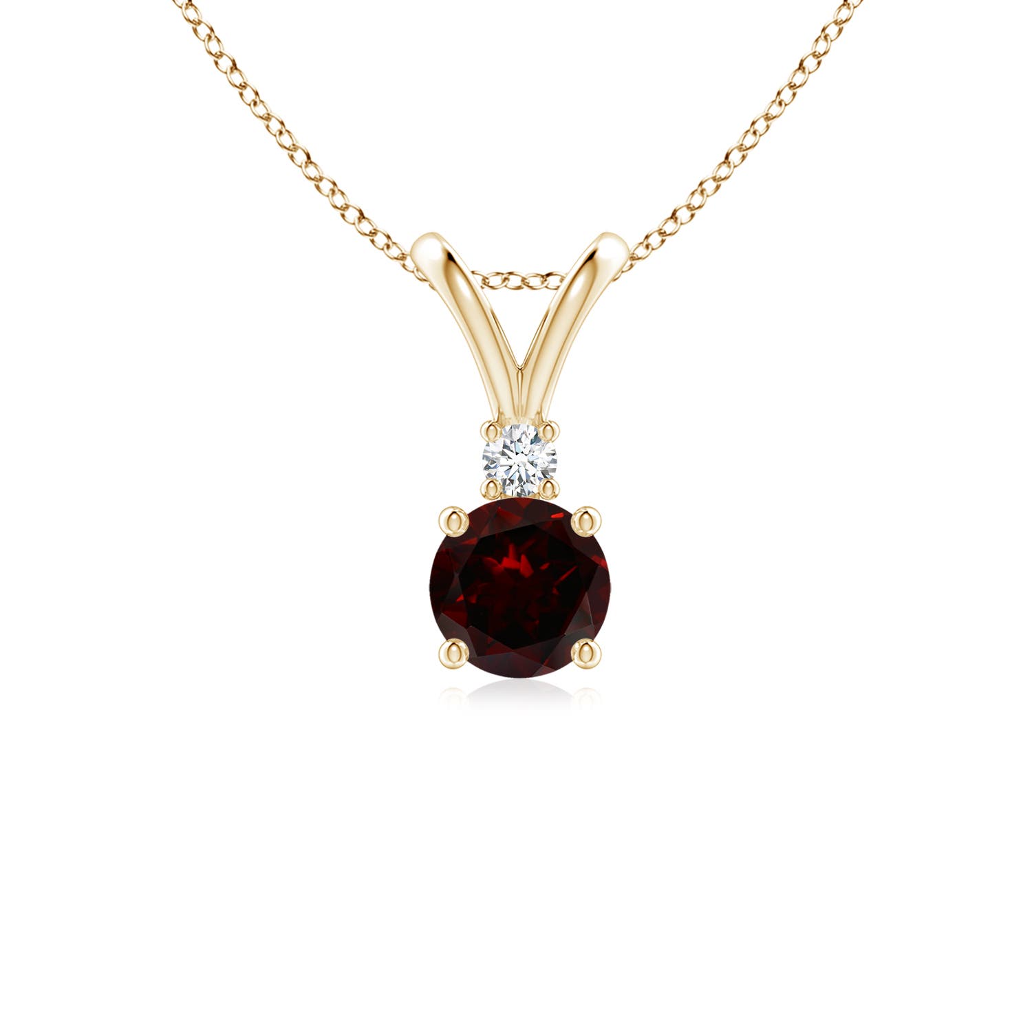 A - Garnet / 0.63 CT / 14 KT Yellow Gold