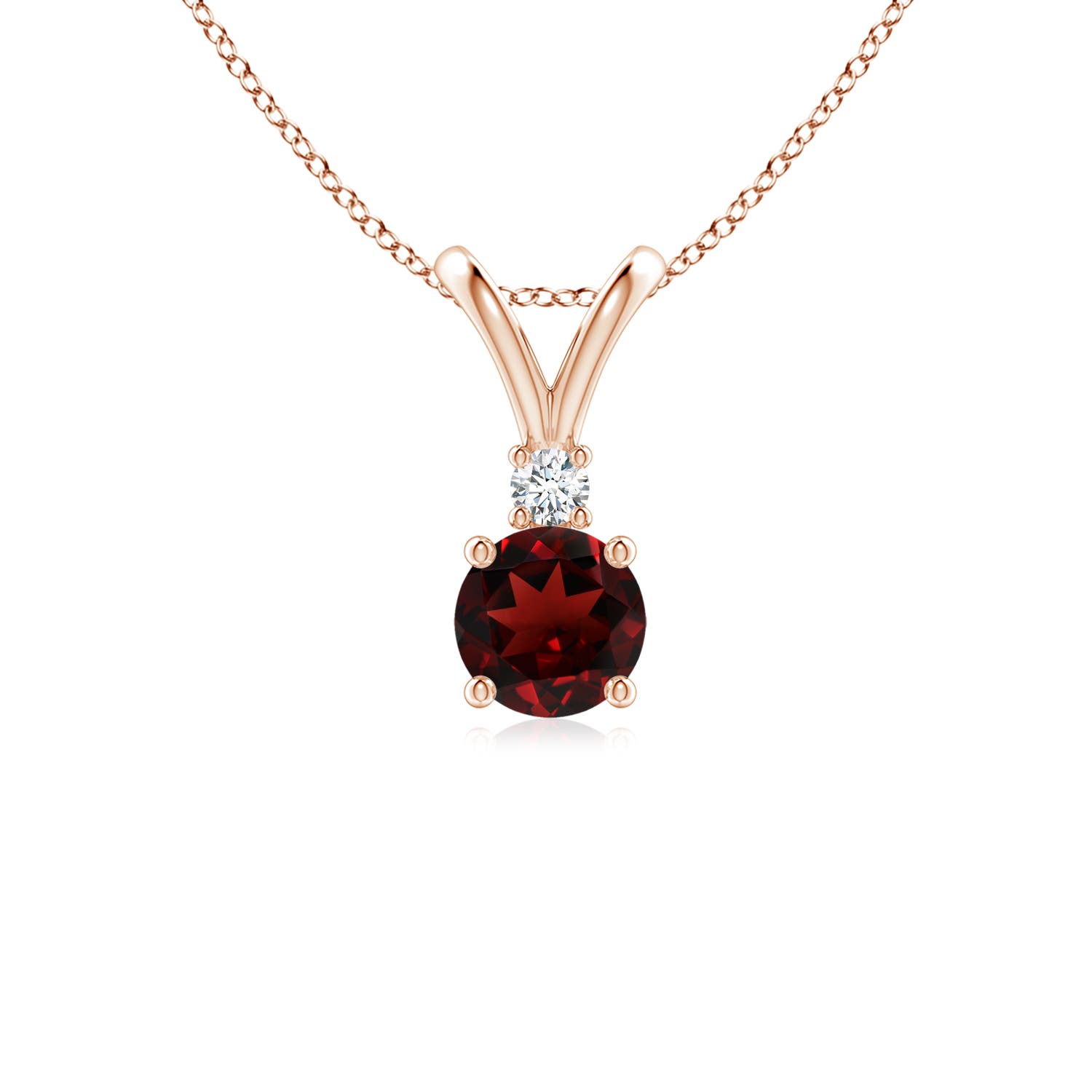 AAA - Garnet / 0.63 CT / 14 KT Rose Gold