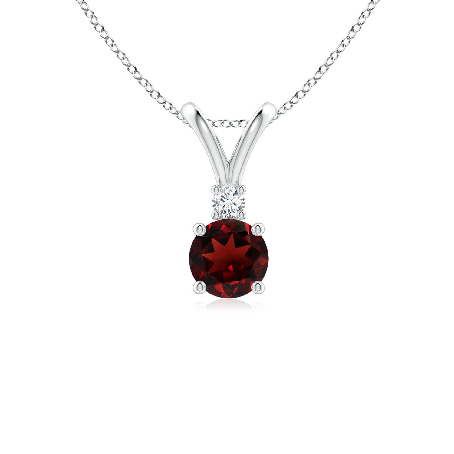 AAA - Garnet / 0.63 CT / 14 KT White Gold