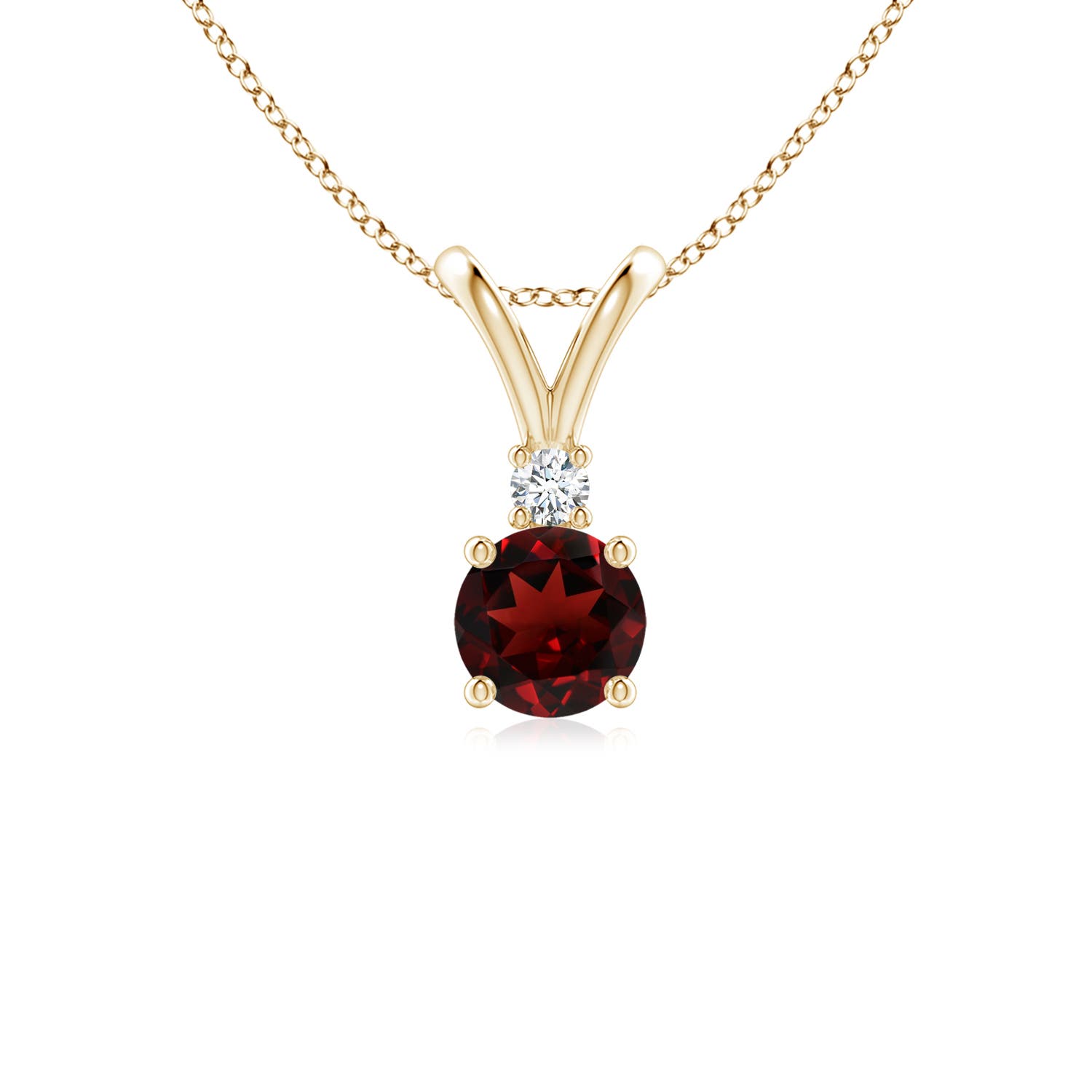 AAA - Garnet / 0.63 CT / 14 KT Yellow Gold