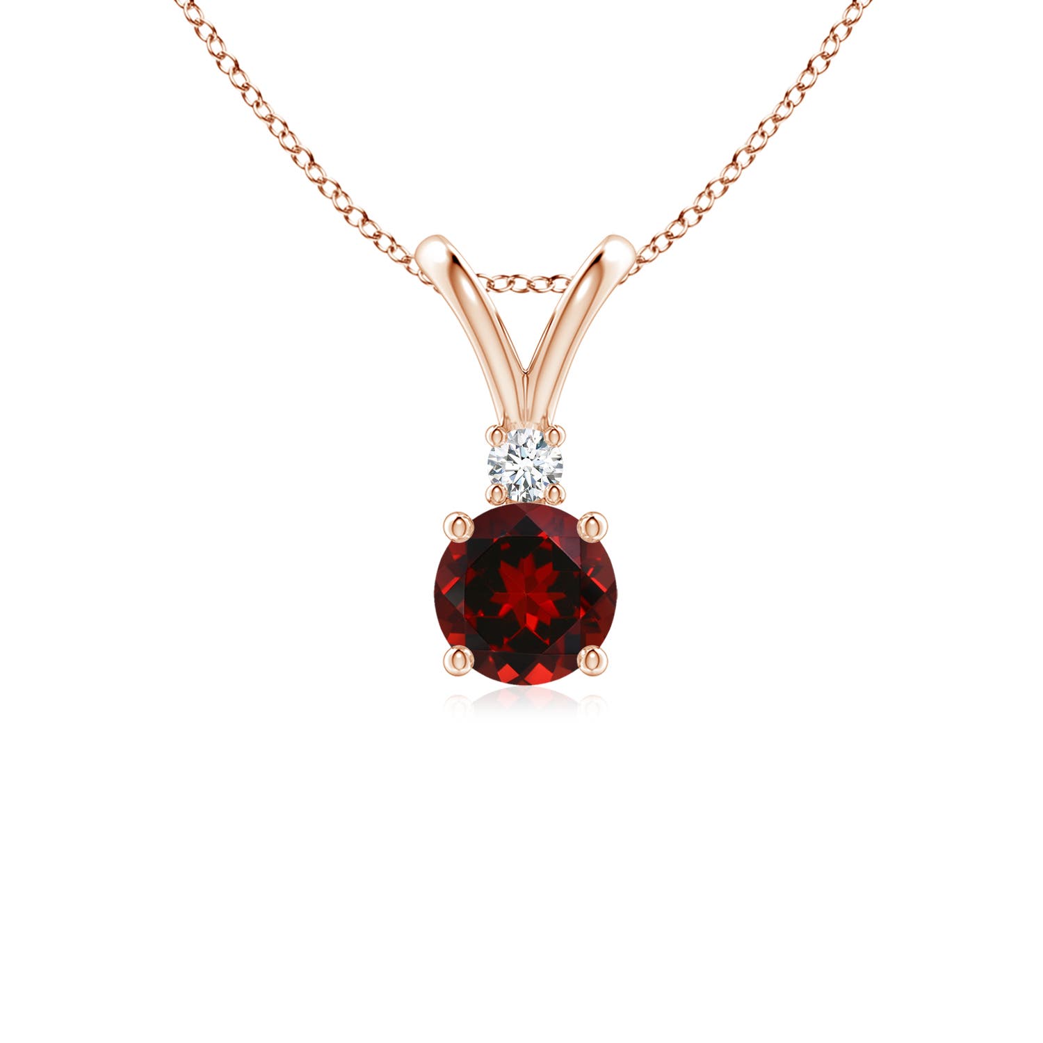 AAAA - Garnet / 0.63 CT / 14 KT Rose Gold