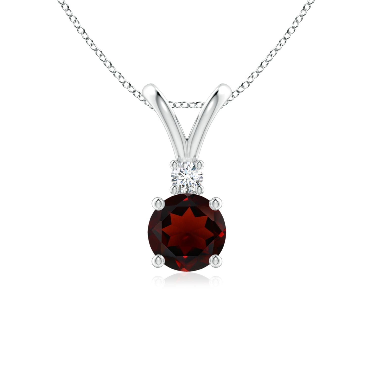 AA - Garnet / 1.04 CT / 14 KT White Gold