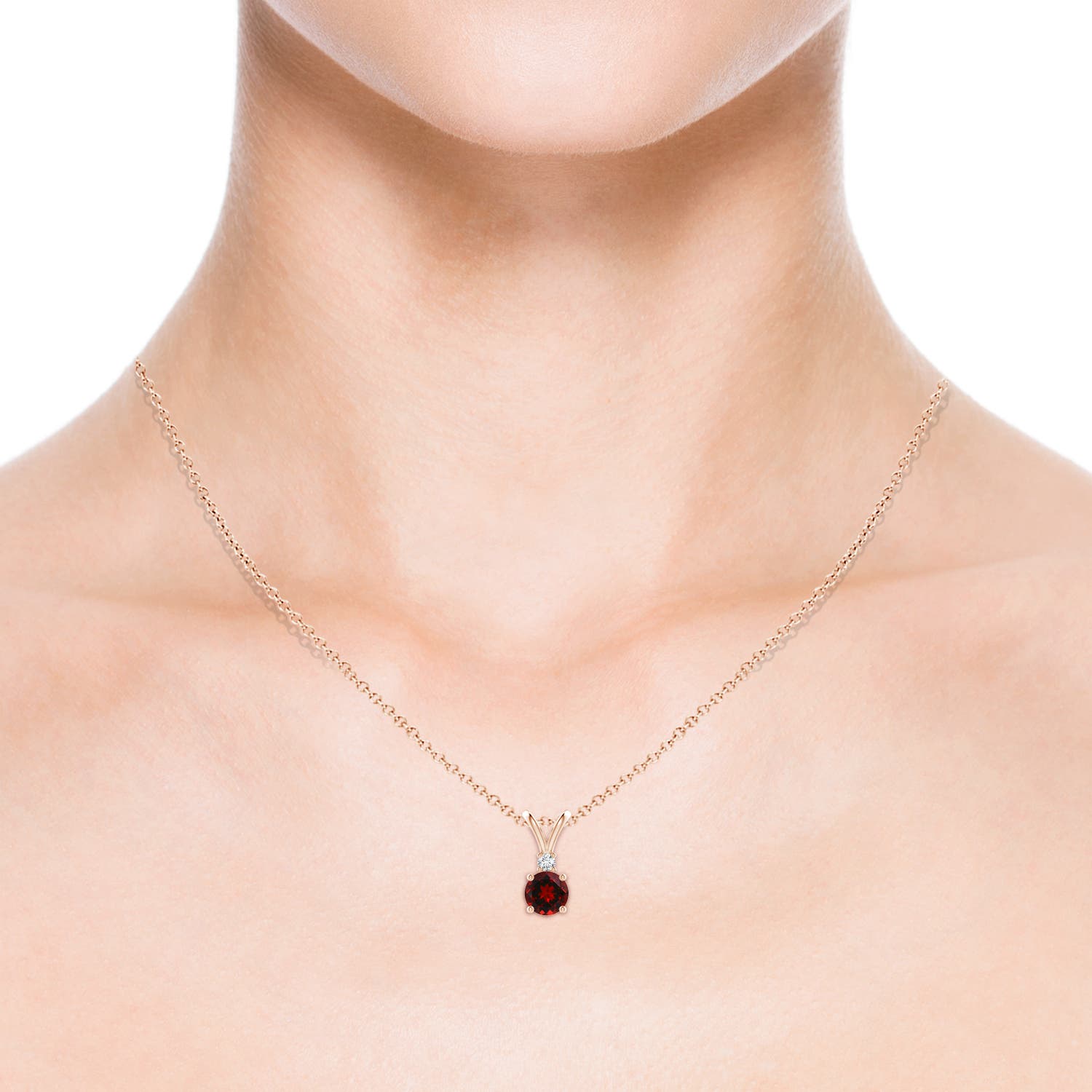 AAAA - Garnet / 1.04 CT / 14 KT Rose Gold