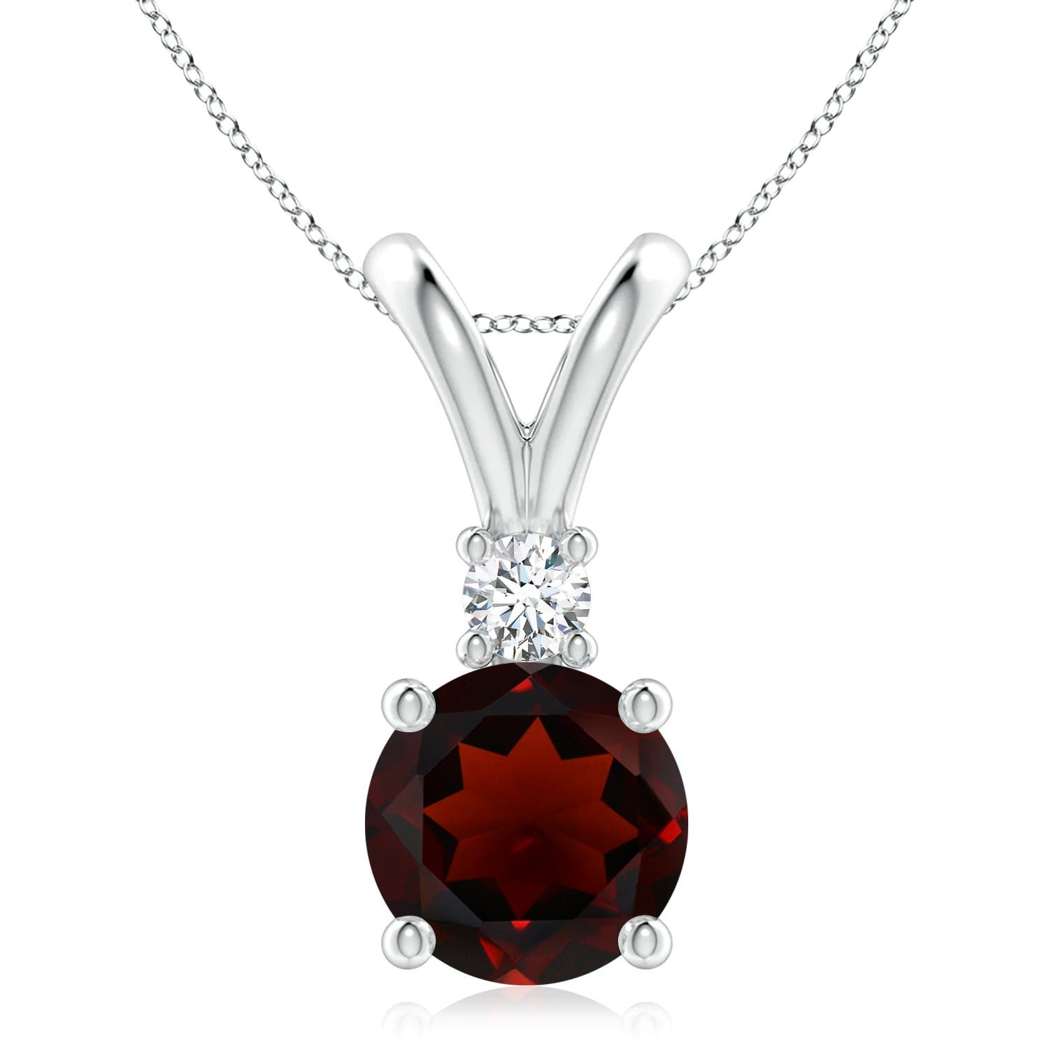 AA - Garnet / 3.33 CT / 14 KT White Gold