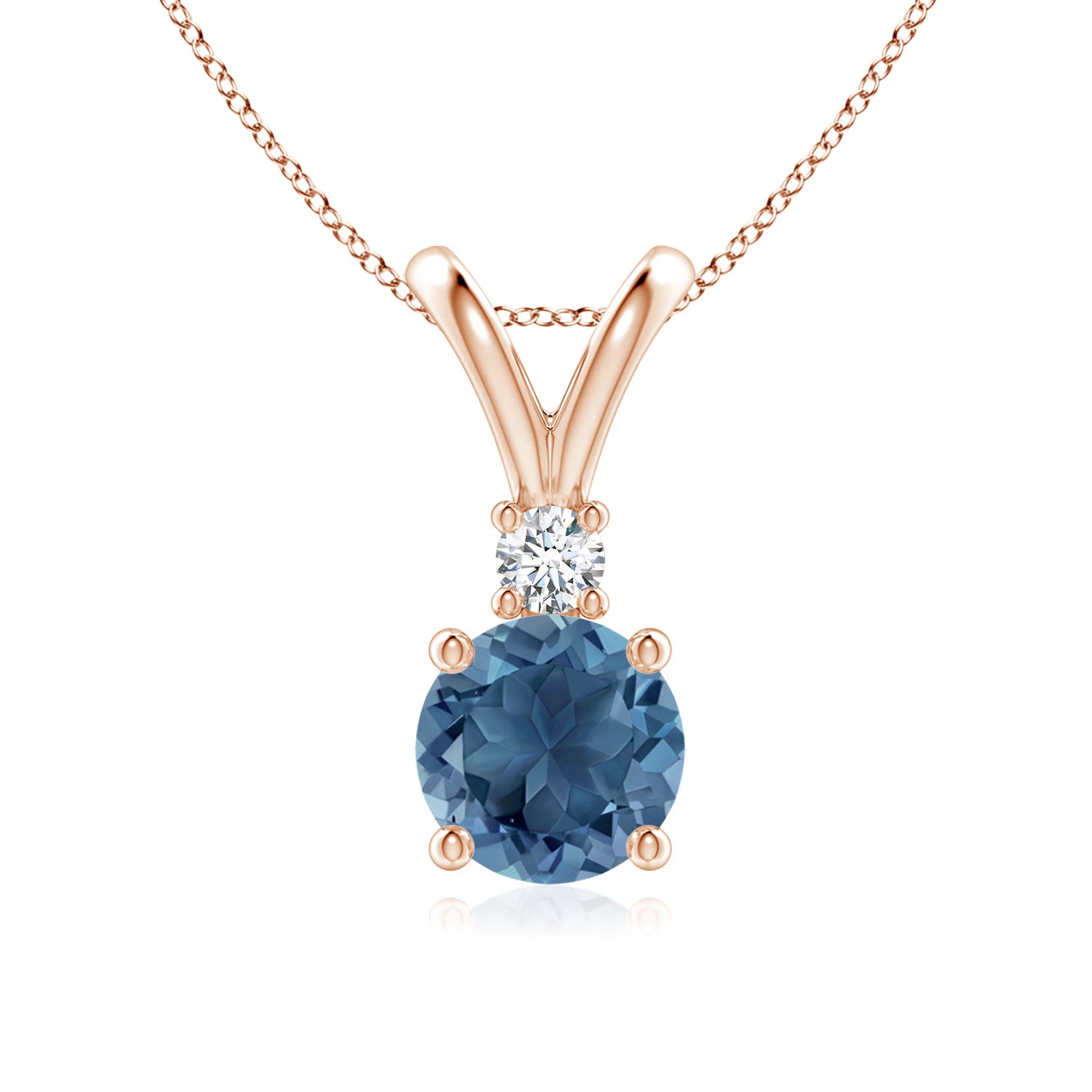 A - London Blue Topaz / 1.62 CT / 14 KT Rose Gold