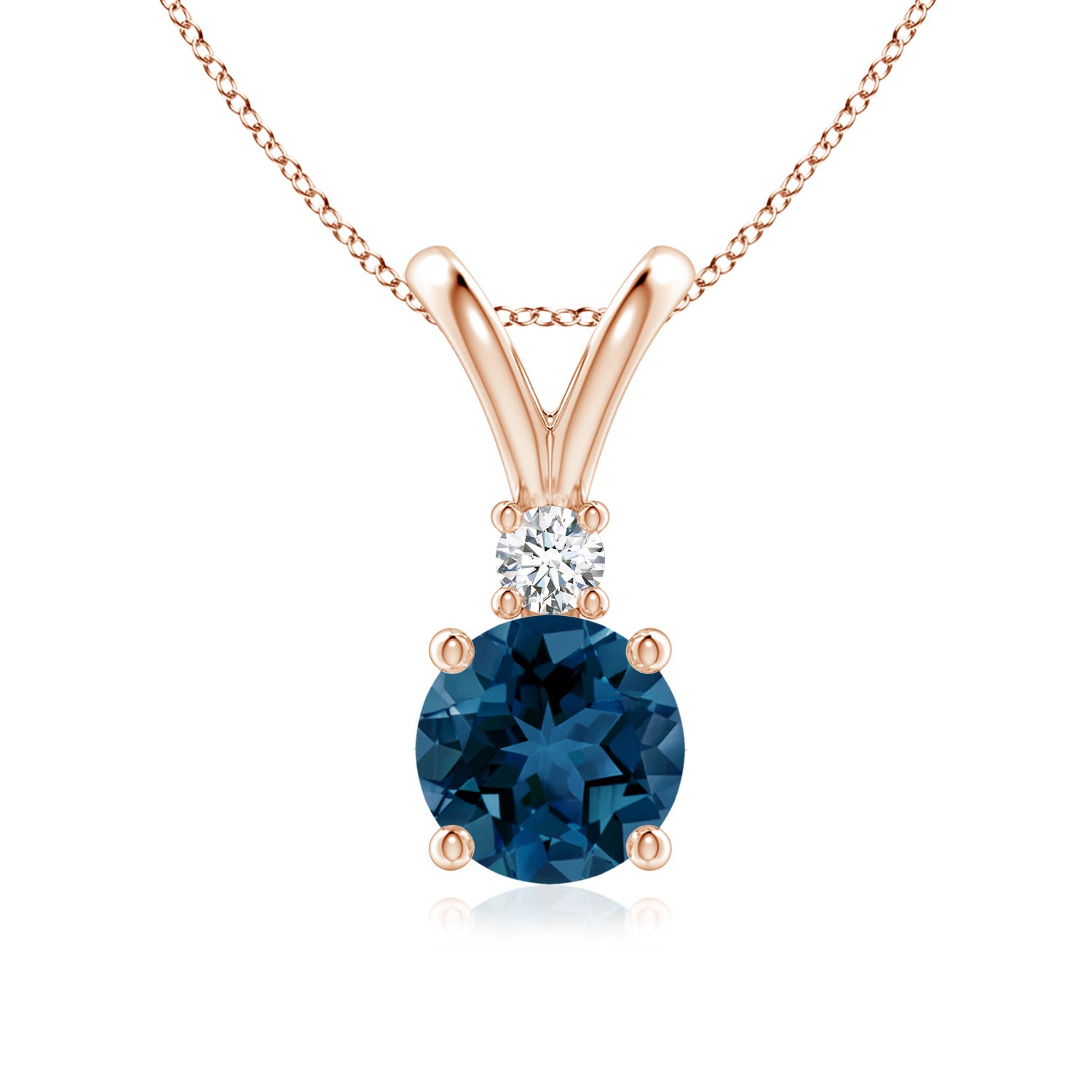 AAA - London Blue Topaz / 1.62 CT / 14 KT Rose Gold