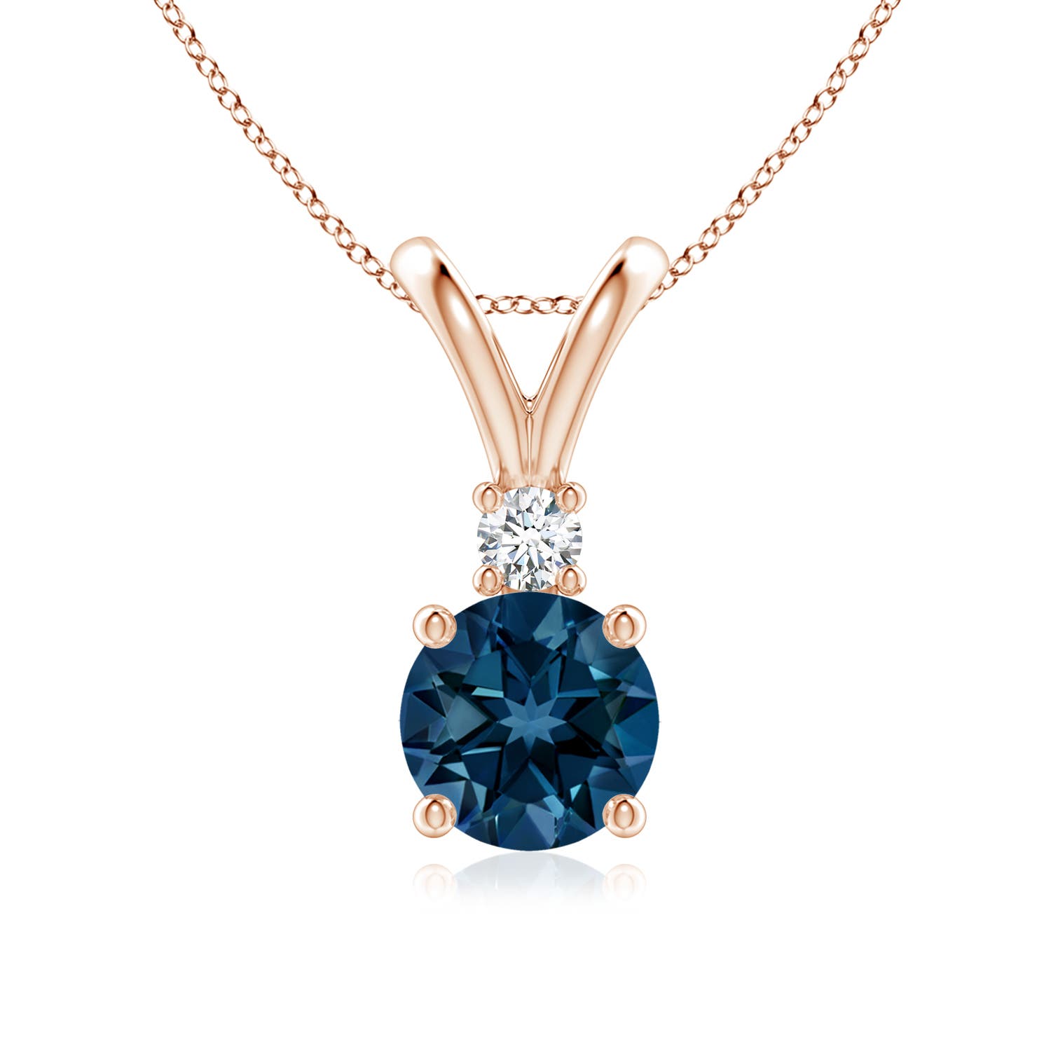 AAAA - London Blue Topaz / 1.62 CT / 14 KT Rose Gold