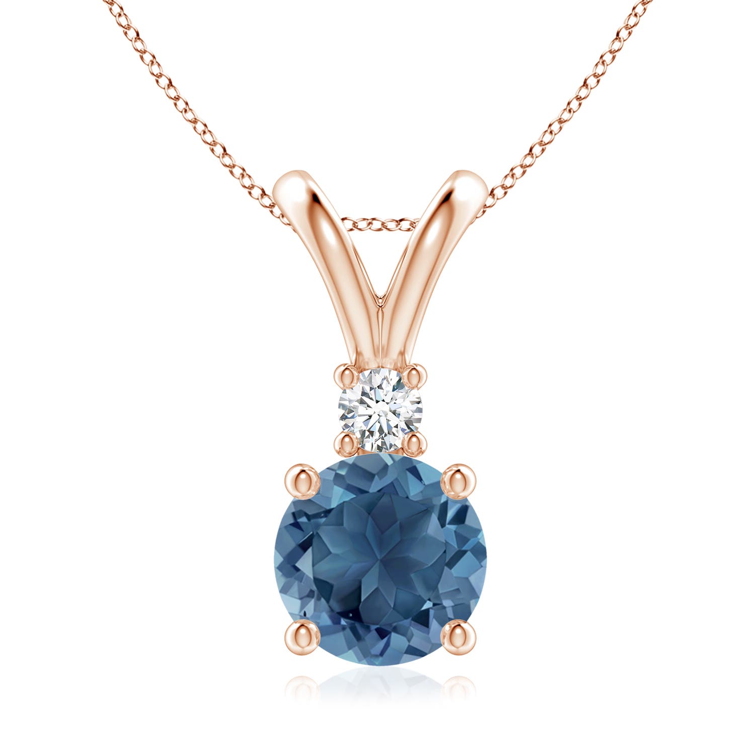 A - London Blue Topaz / 2.44 CT / 14 KT Rose Gold