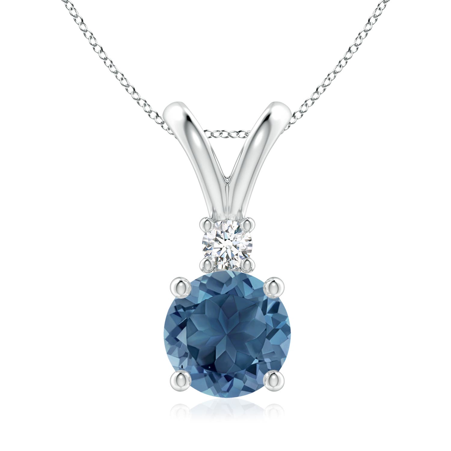 A - London Blue Topaz / 2.44 CT / 14 KT White Gold