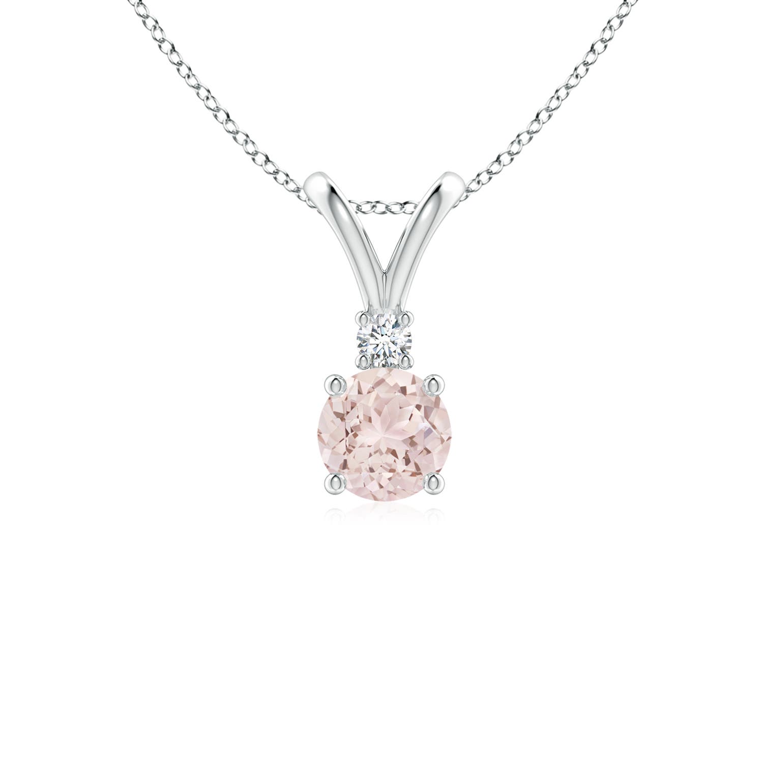 A - Morganite / 0.45 CT / 14 KT White Gold