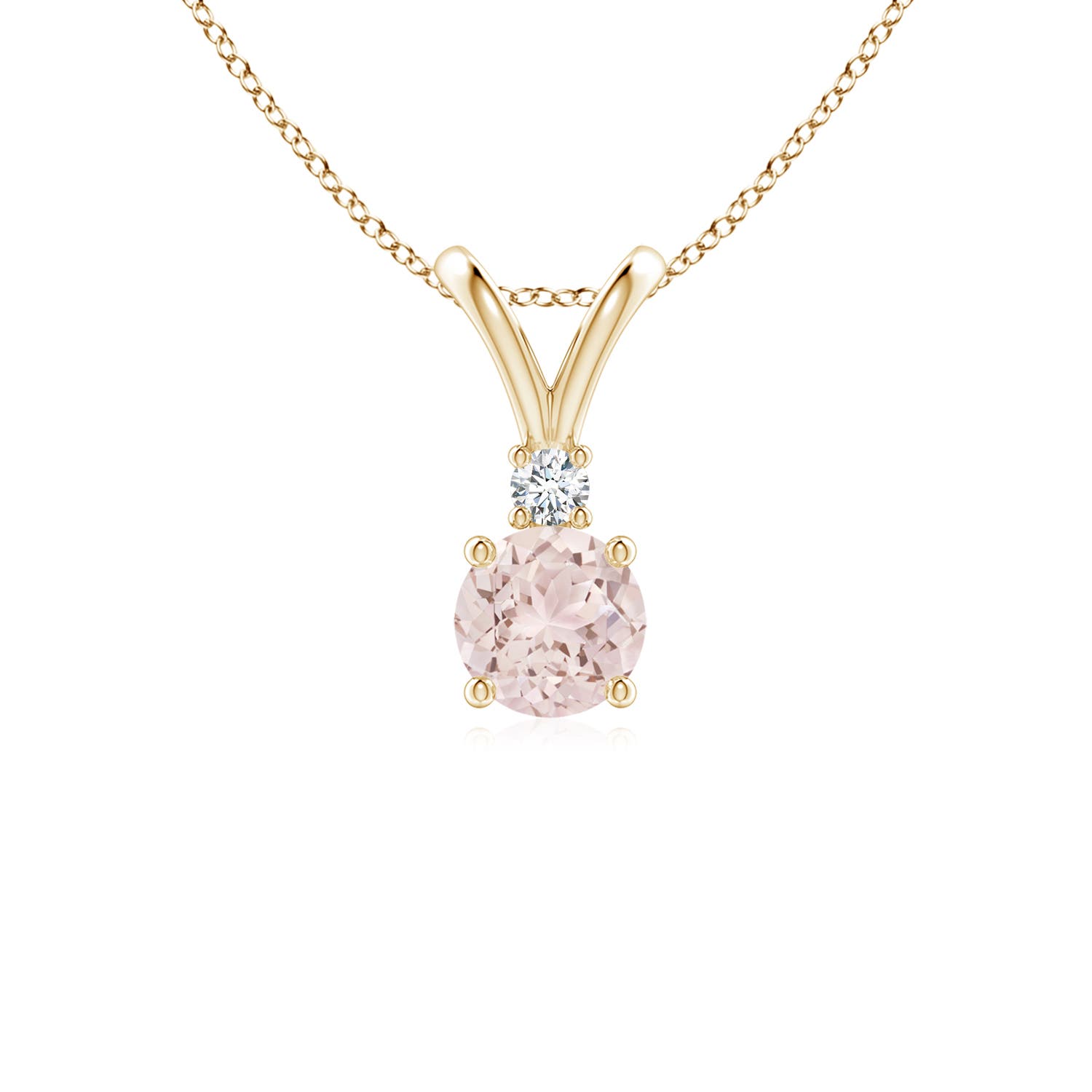 A - Morganite / 0.45 CT / 14 KT Yellow Gold