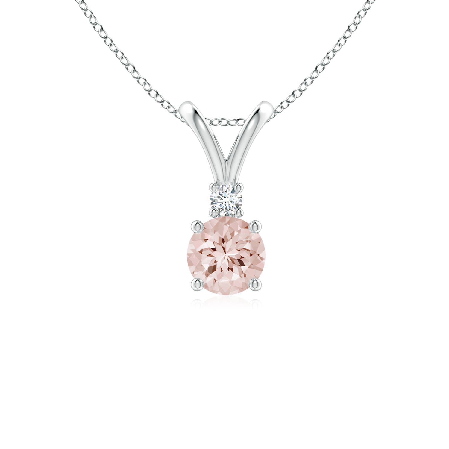 AA - Morganite / 0.45 CT / 14 KT White Gold