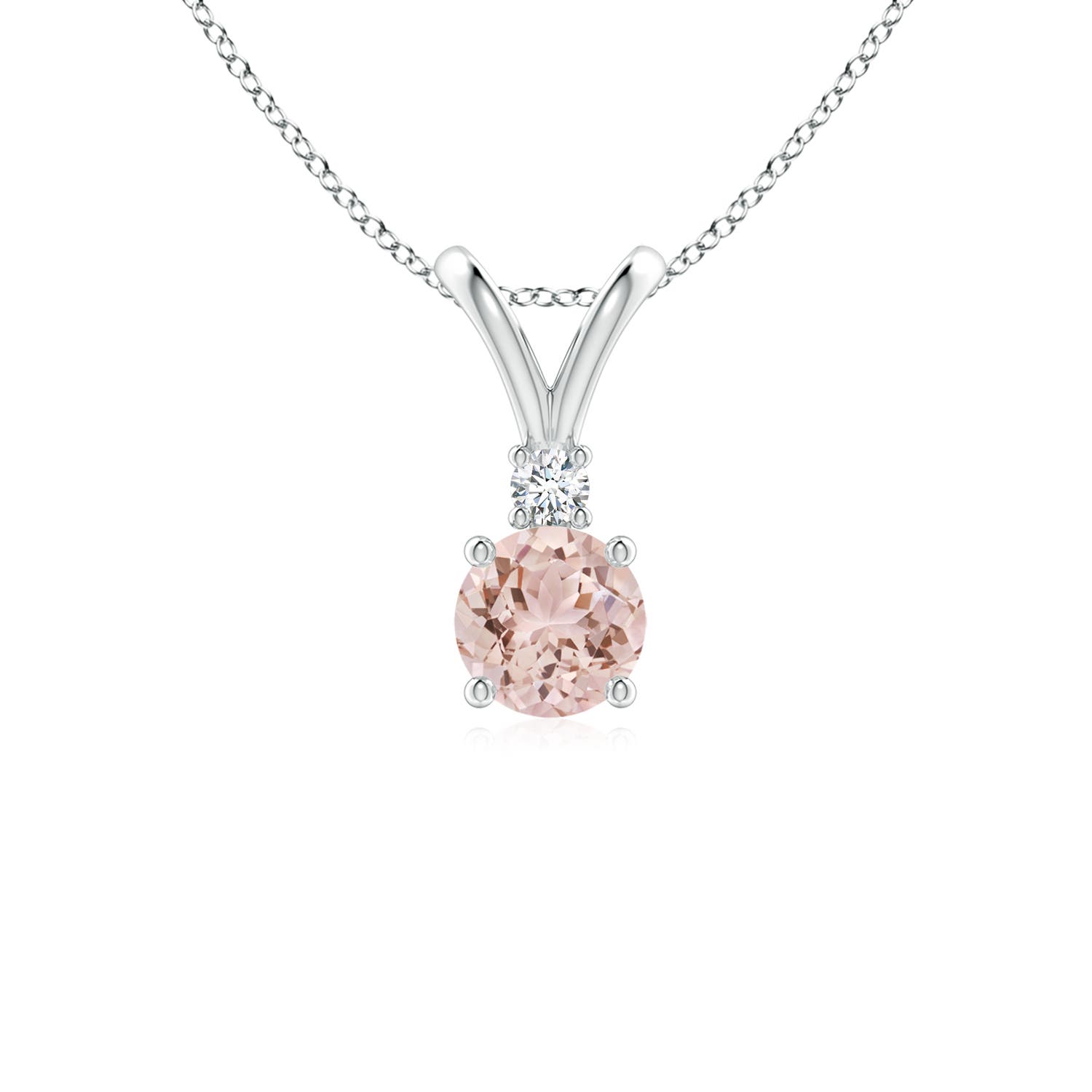 AAA - Morganite / 0.45 CT / 14 KT White Gold