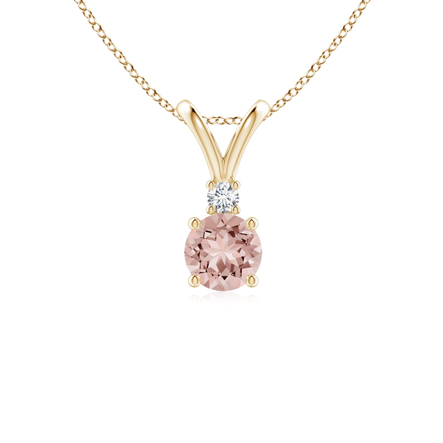 AAAA - Morganite / 0.45 CT / 14 KT Yellow Gold