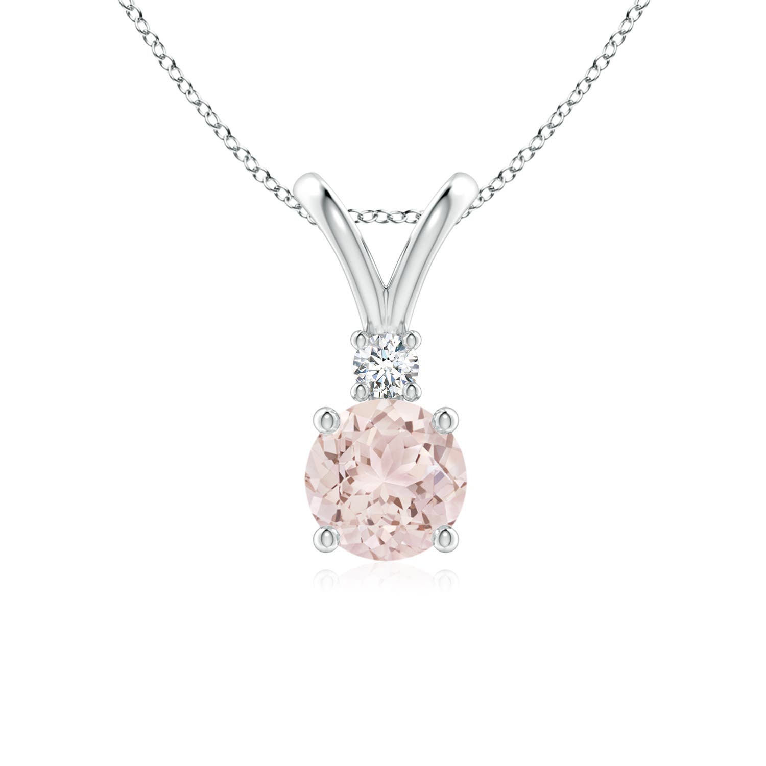 A - Morganite / 0.74 CT / 14 KT White Gold