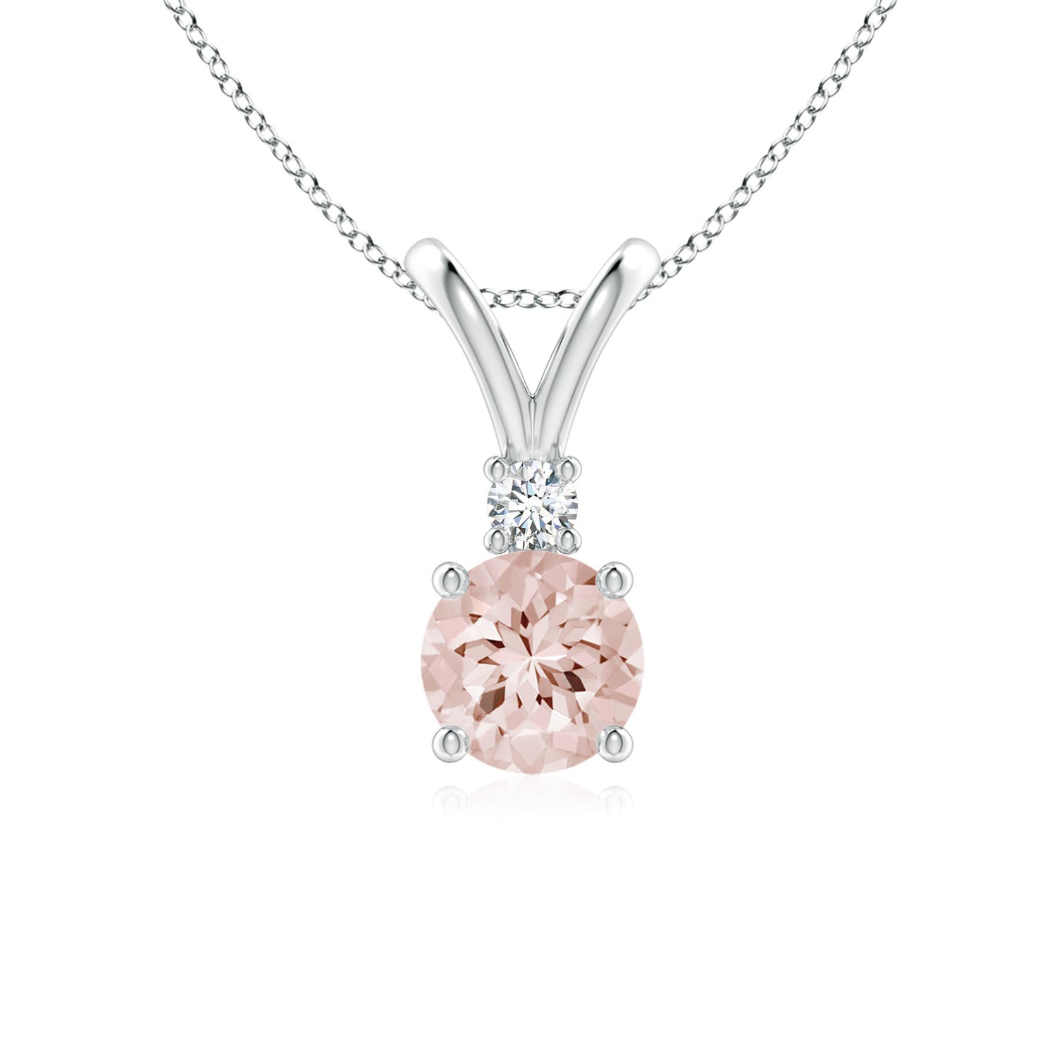 AA - Morganite / 0.74 CT / 14 KT White Gold