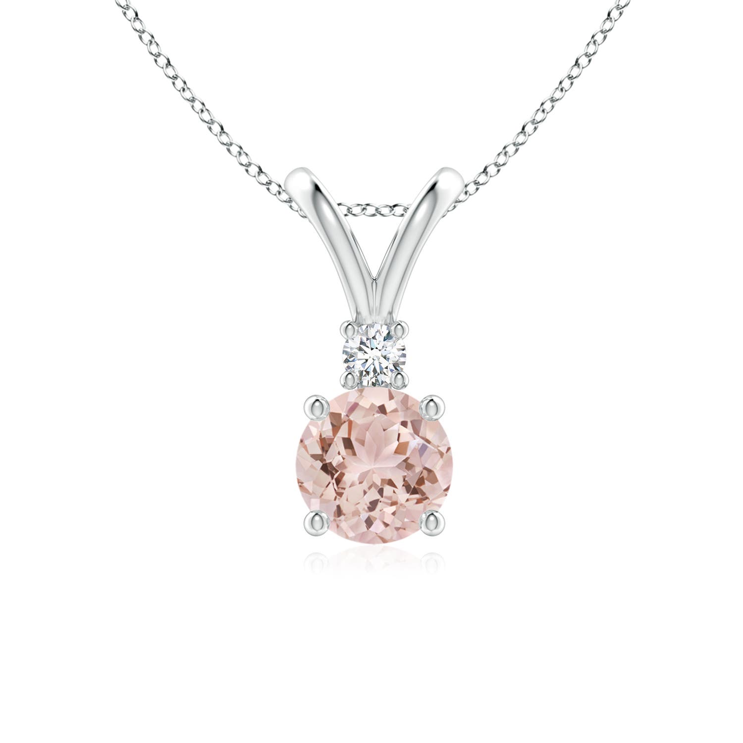 AAA - Morganite / 0.74 CT / 14 KT White Gold