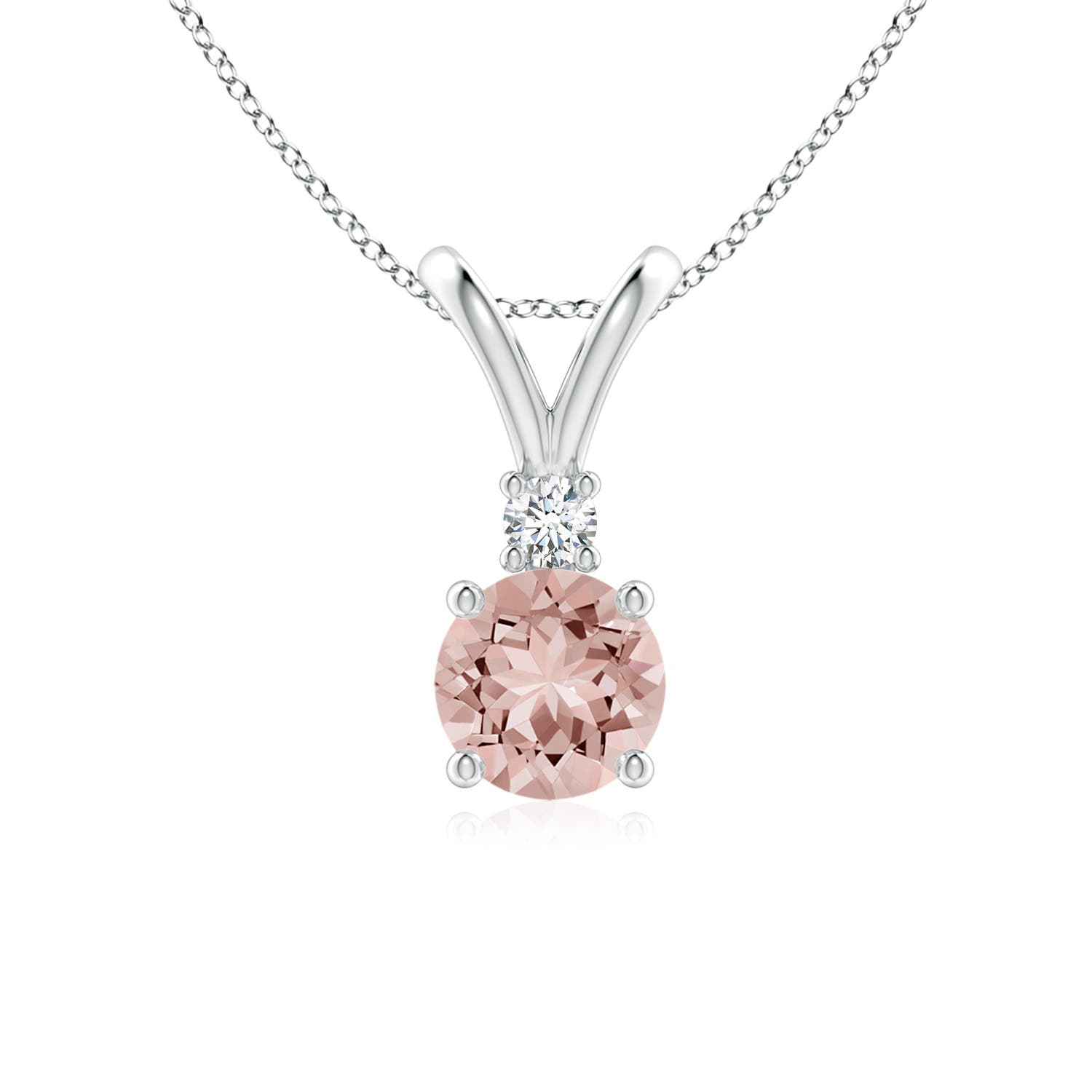 AAAA - Morganite / 0.74 CT / 14 KT White Gold