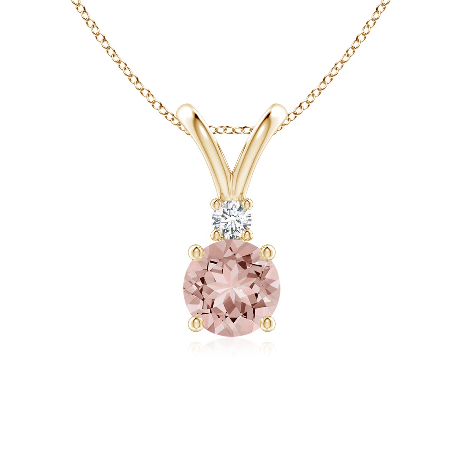 AAAA - Morganite / 0.74 CT / 14 KT Yellow Gold