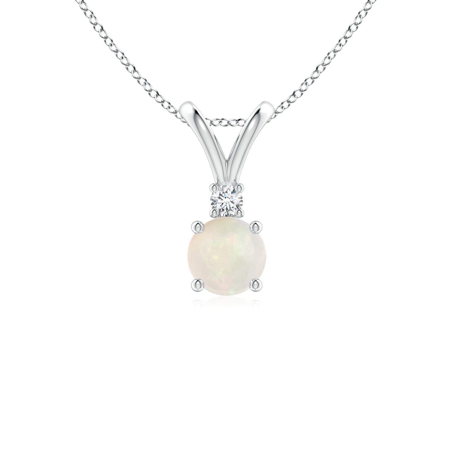 A - Opal / 0.36 CT / 14 KT White Gold