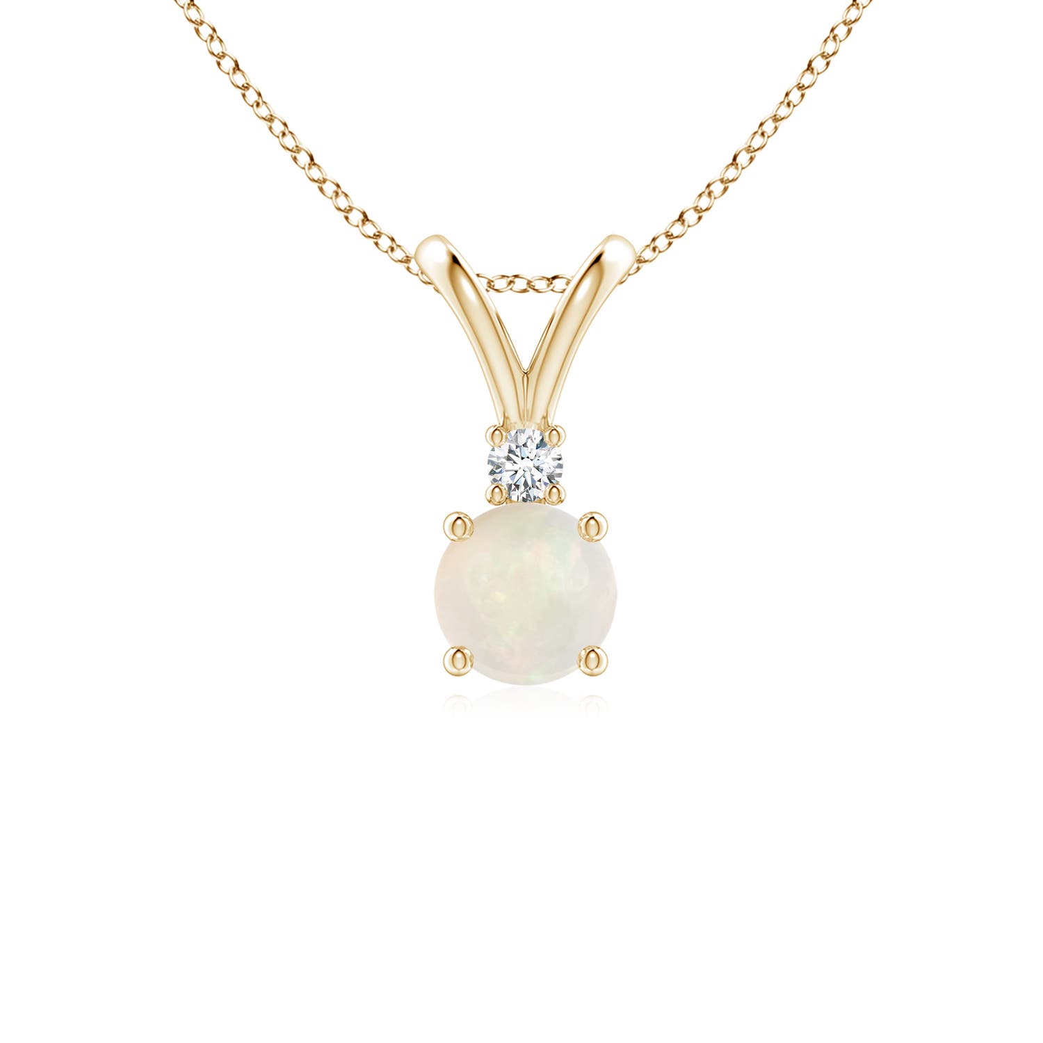 A - Opal / 0.36 CT / 14 KT Yellow Gold