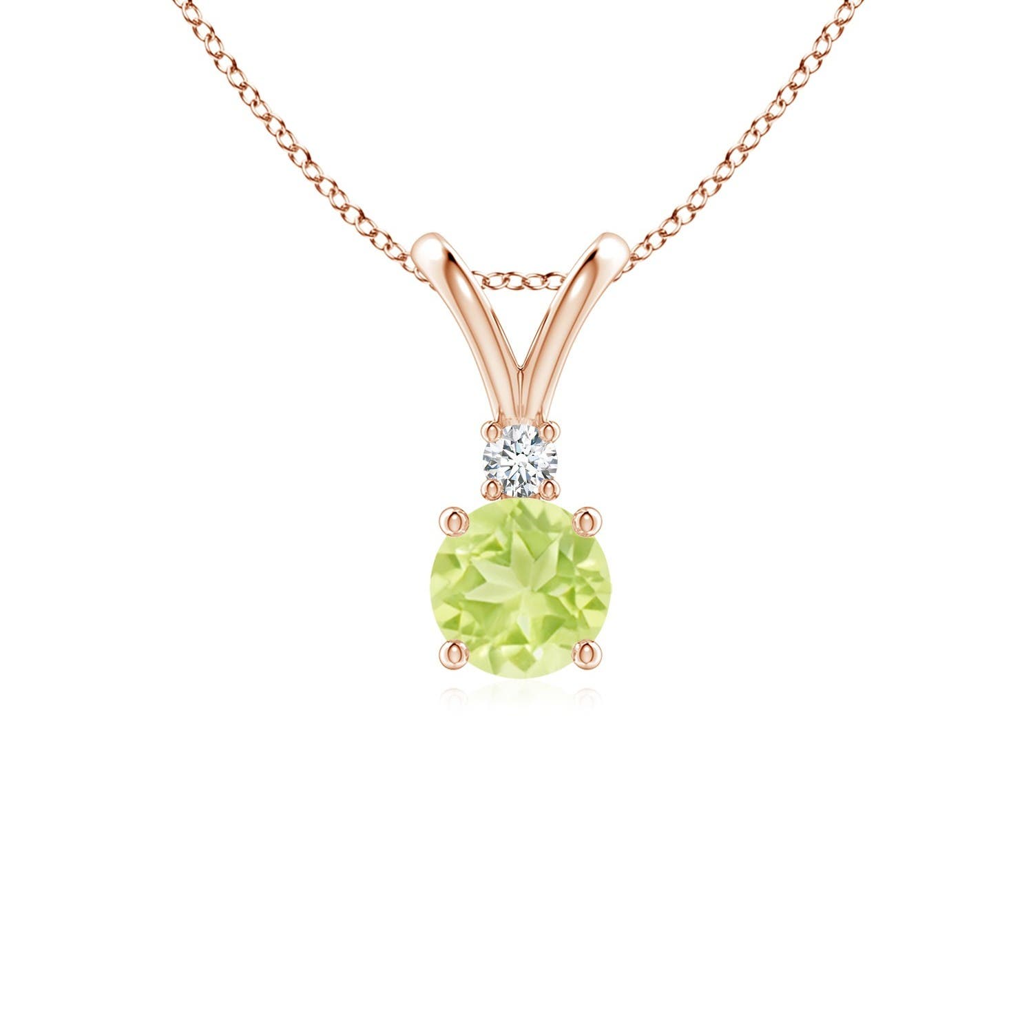 A - Peridot / 0.58 CT / 14 KT Rose Gold