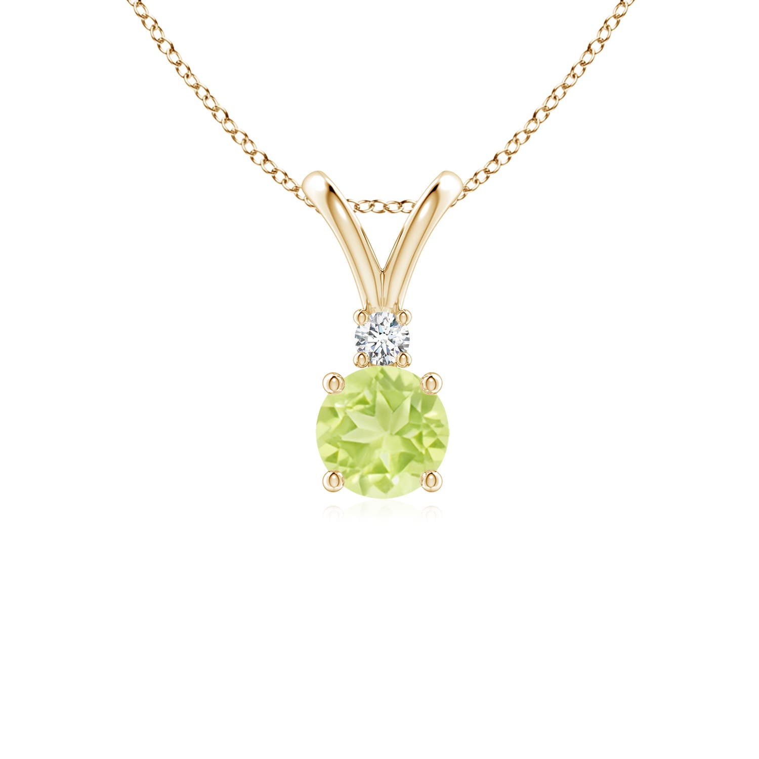 A - Peridot / 0.58 CT / 14 KT Yellow Gold