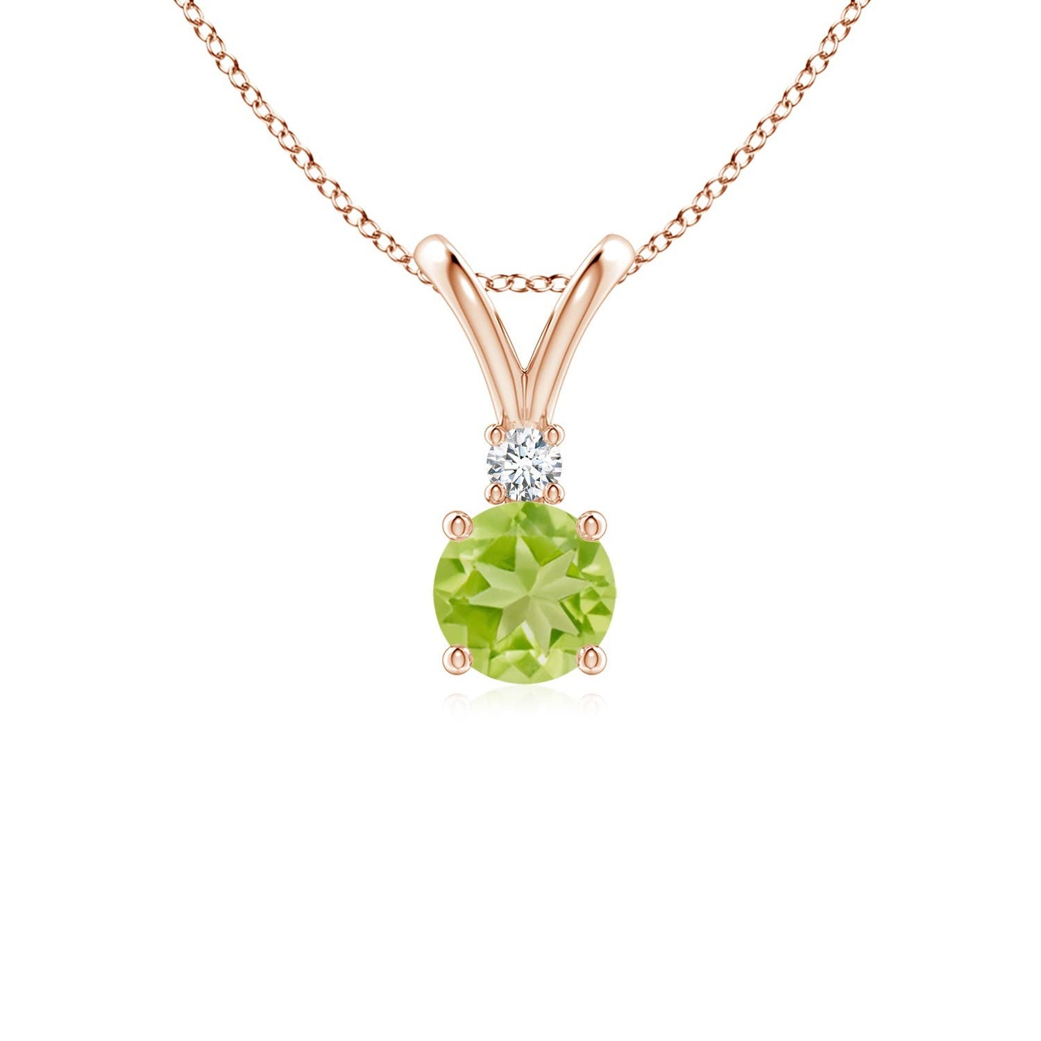 AA - Peridot / 0.58 CT / 14 KT Rose Gold