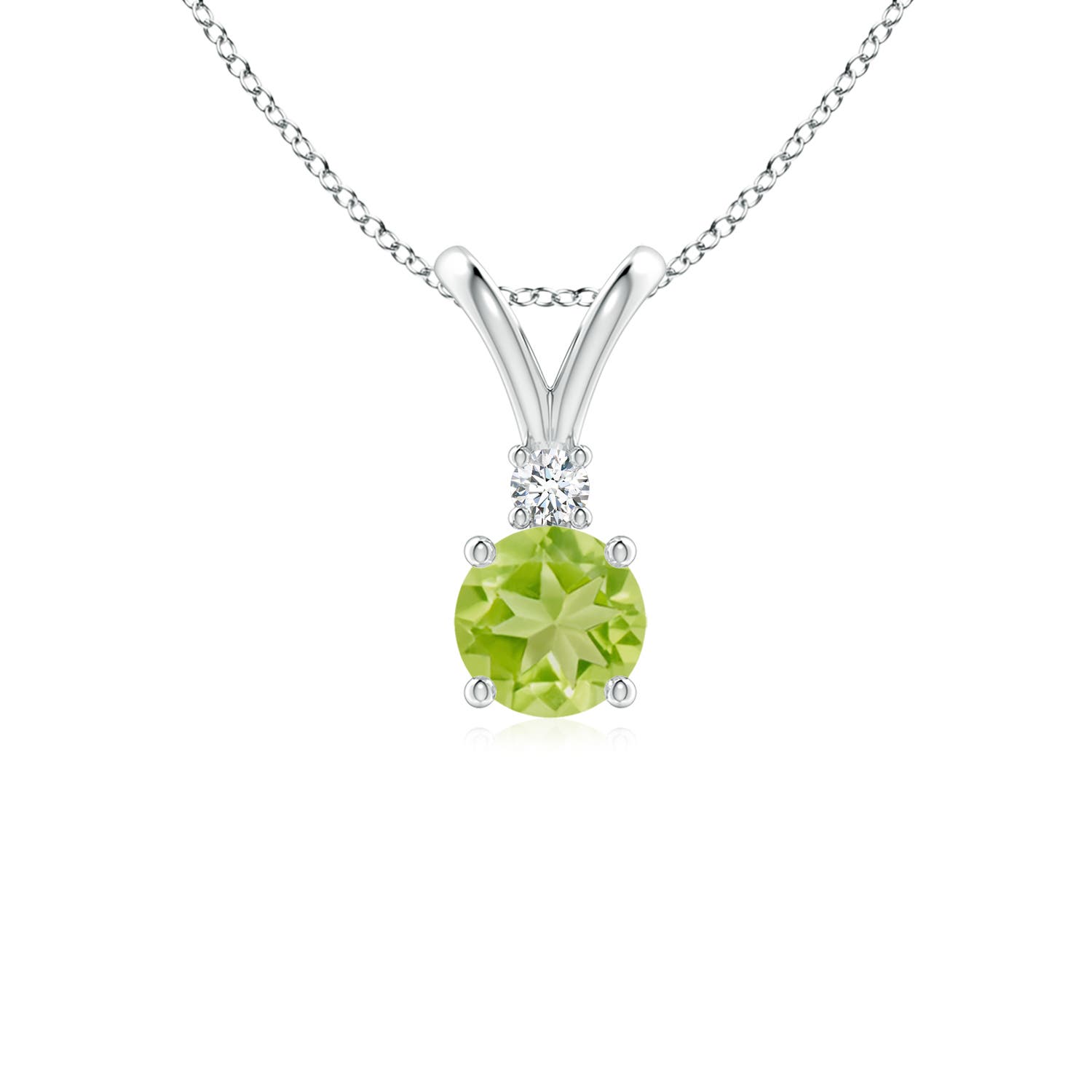 AA - Peridot / 0.58 CT / 14 KT White Gold