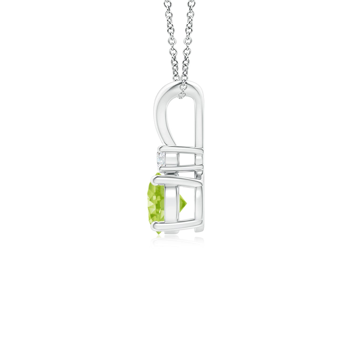 AA - Peridot / 0.58 CT / 14 KT White Gold