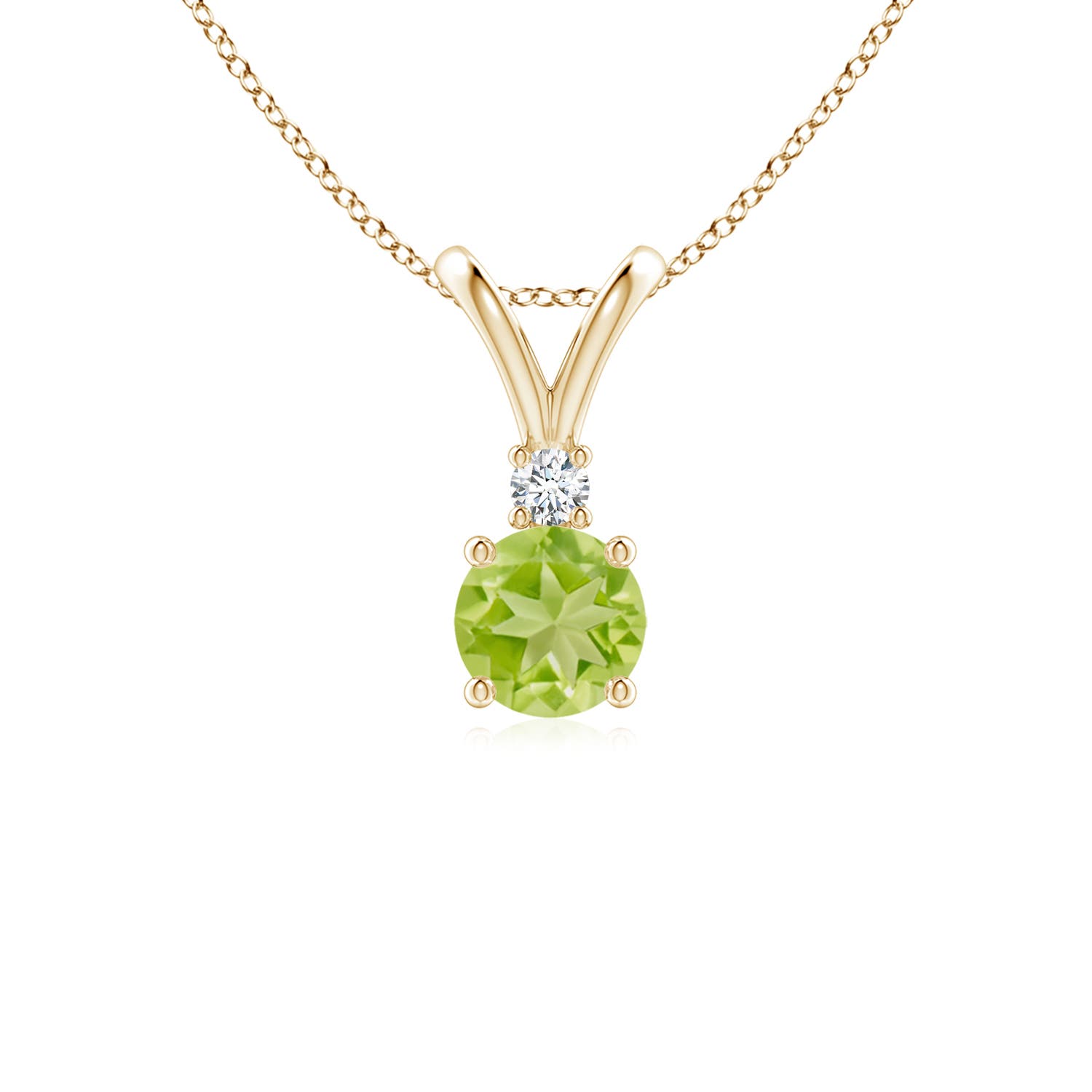 AA - Peridot / 0.58 CT / 14 KT Yellow Gold