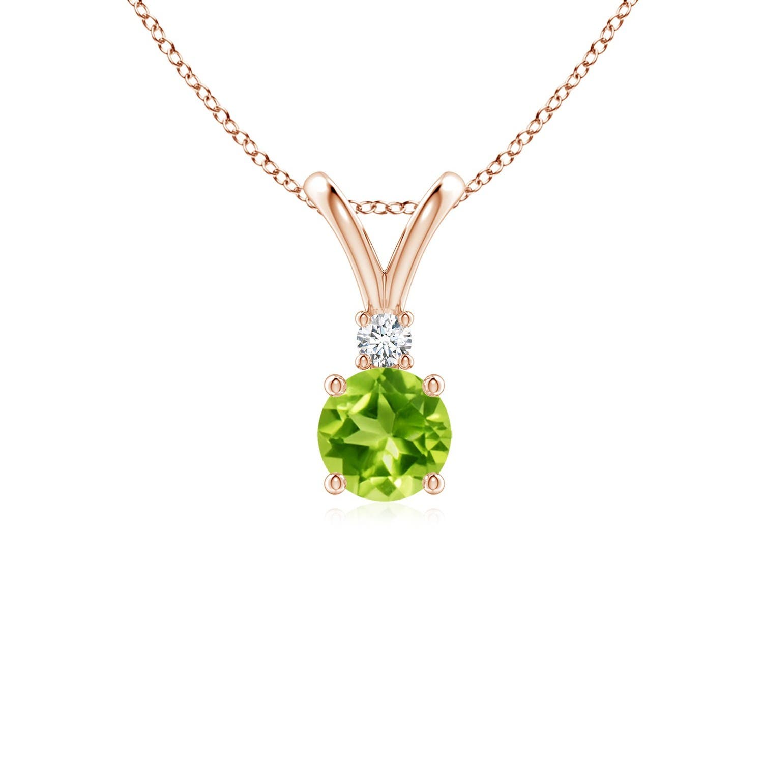 AAA - Peridot / 0.58 CT / 14 KT Rose Gold