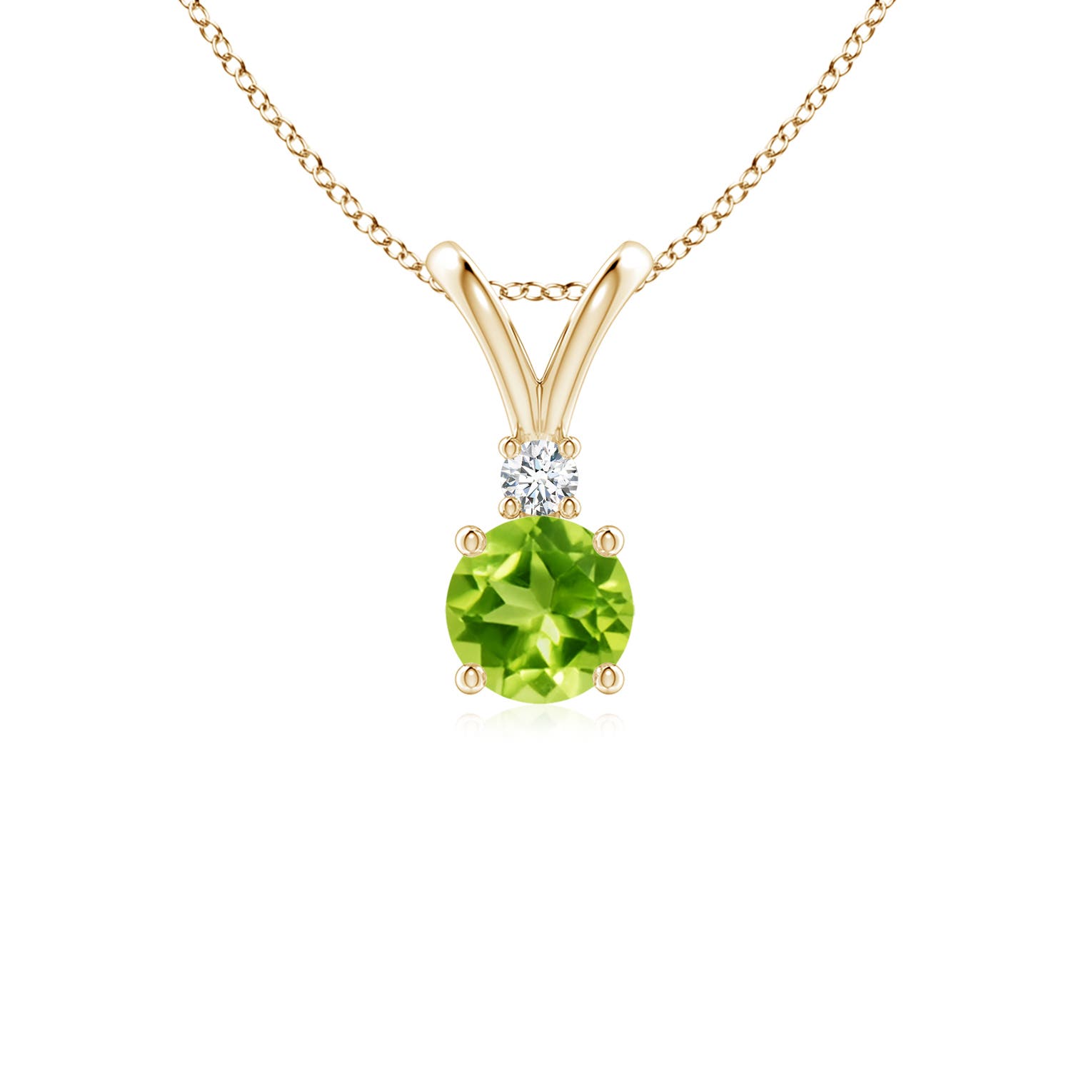 AAA - Peridot / 0.58 CT / 14 KT Yellow Gold