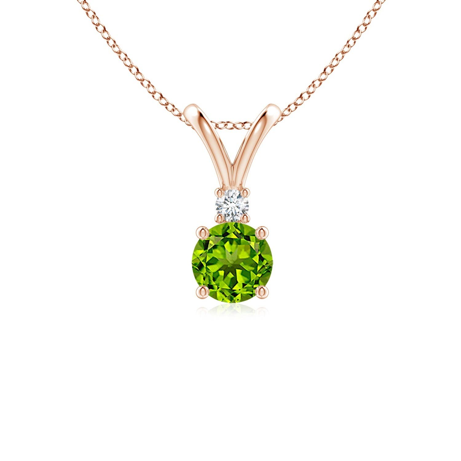 AAAA - Peridot / 0.58 CT / 14 KT Rose Gold