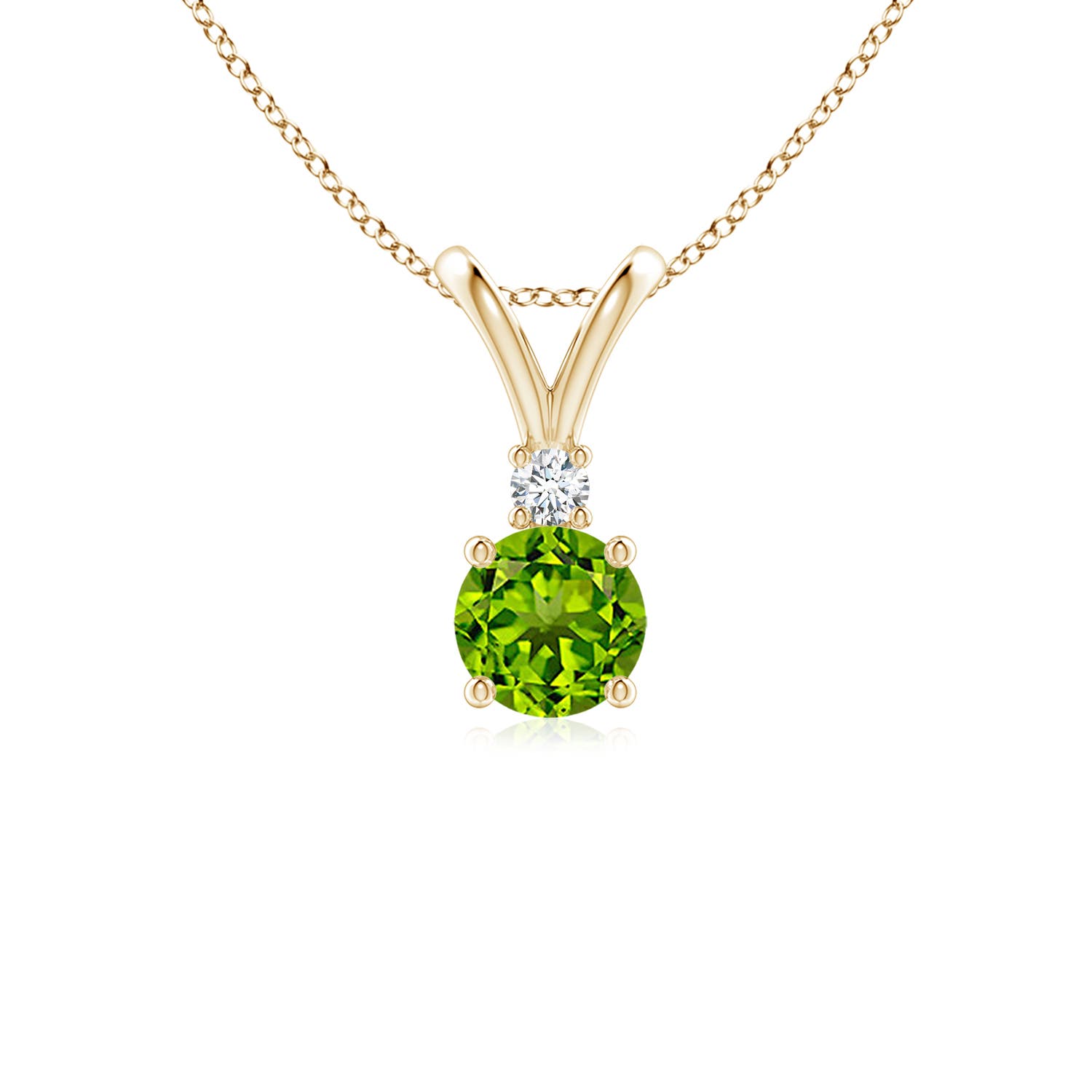 AAAA - Peridot / 0.58 CT / 14 KT Yellow Gold