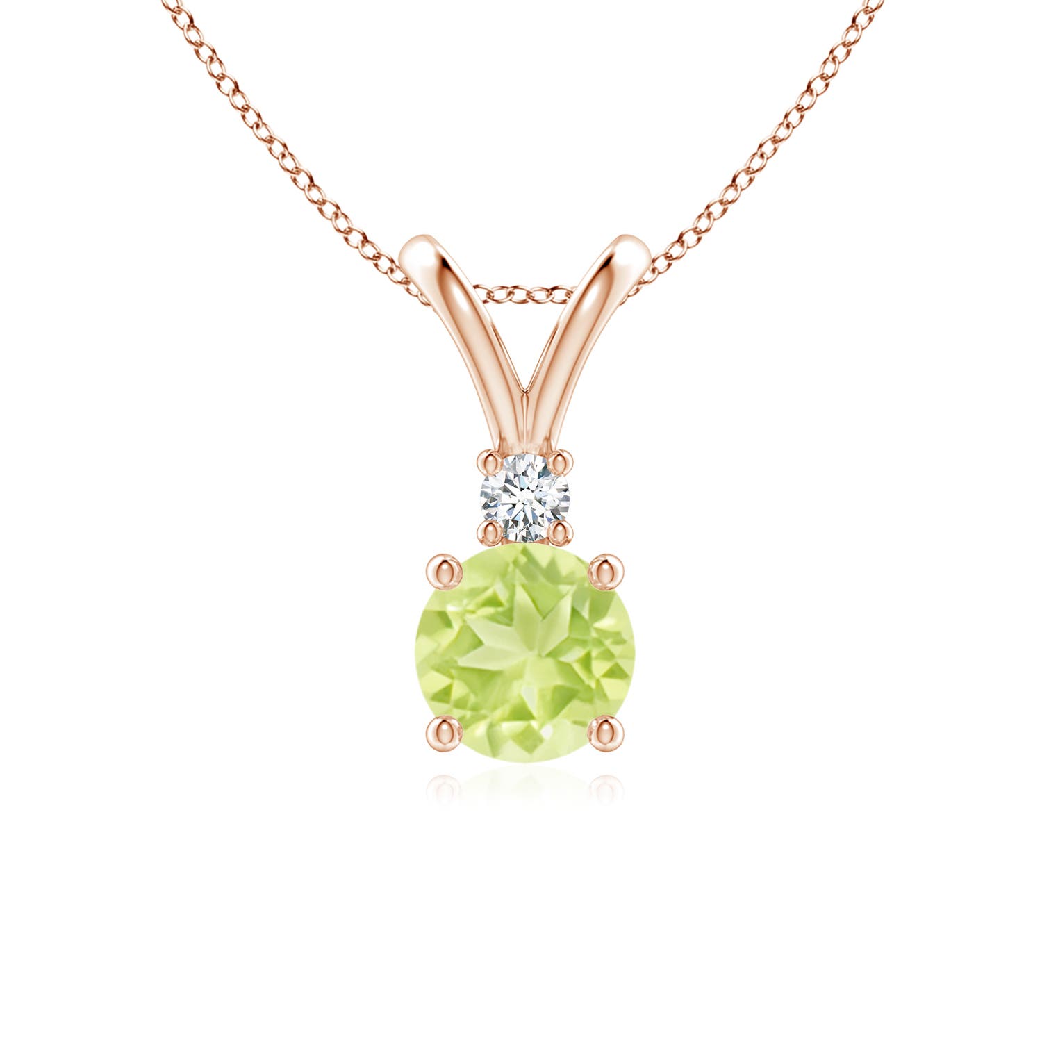 A - Peridot / 0.99 CT / 14 KT Rose Gold