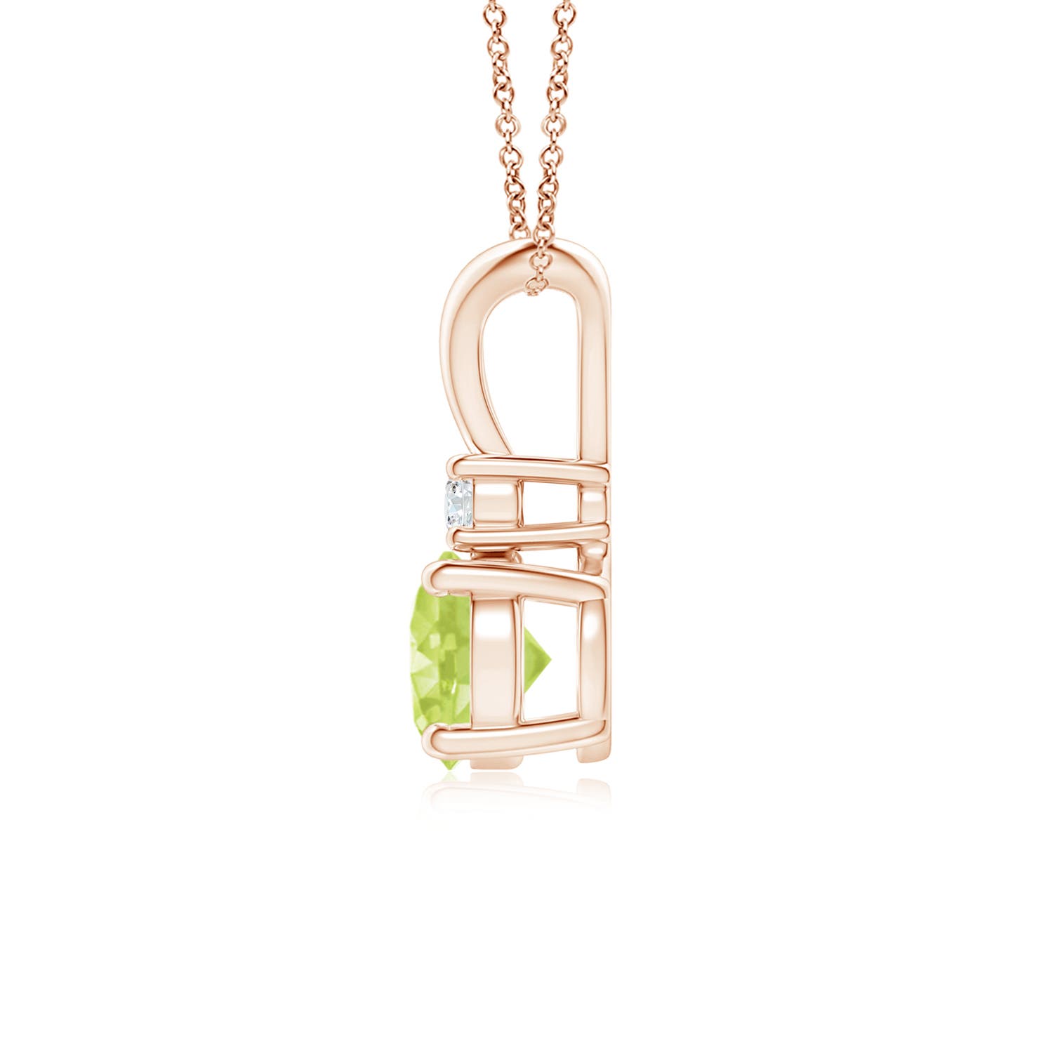 A - Peridot / 0.99 CT / 14 KT Rose Gold