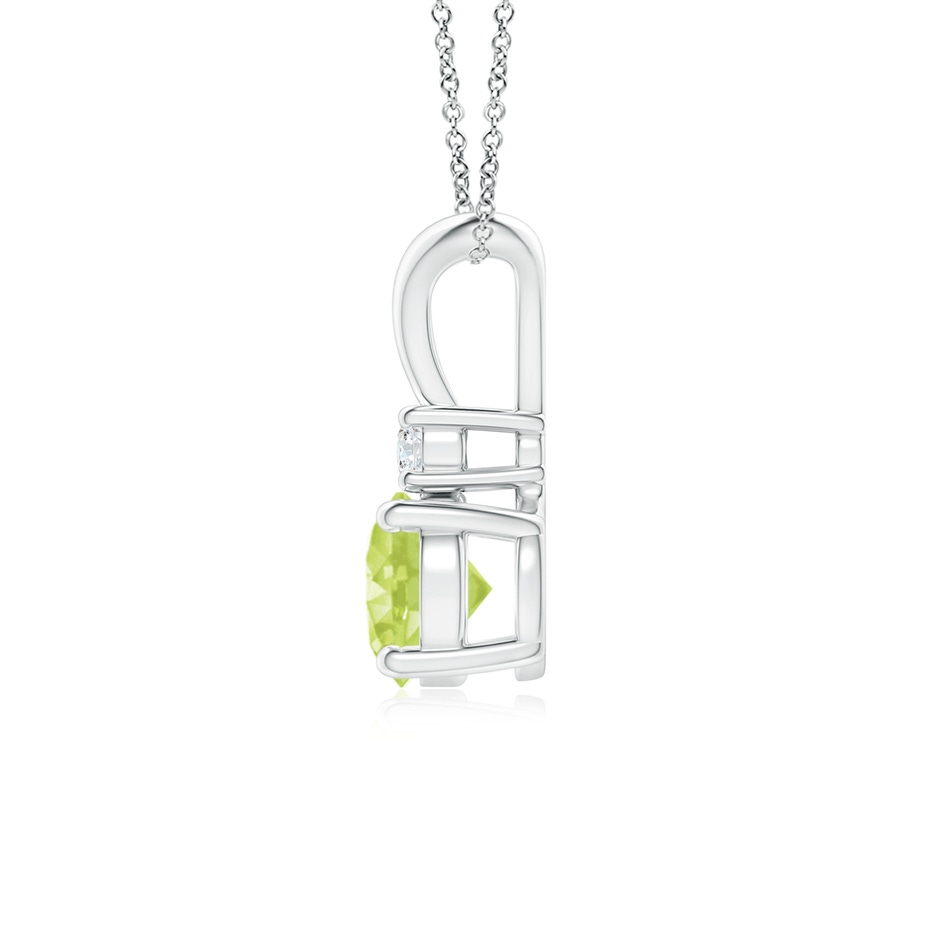 6mm A Round Peridot Solitaire V-Bale Pendant with Diamond in S999 Silver side 199