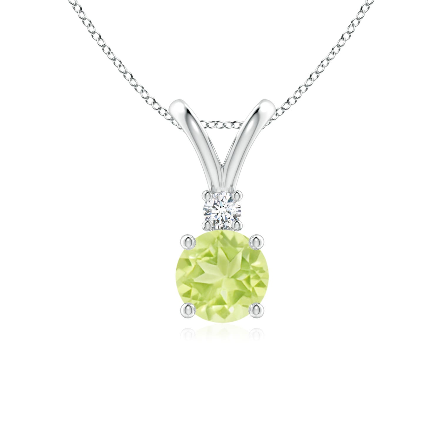 A - Peridot / 0.99 CT / 14 KT White Gold