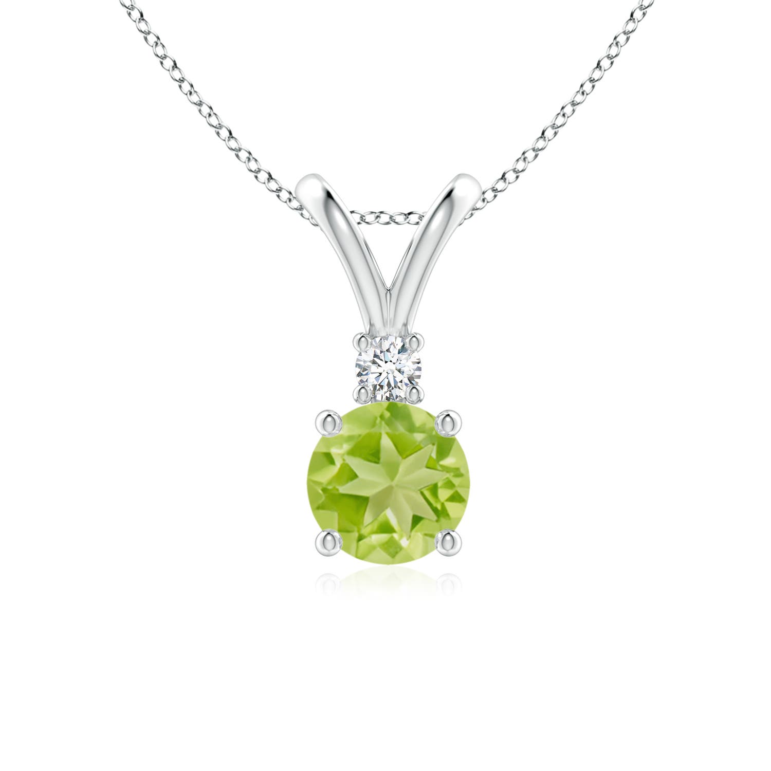 AA - Peridot / 0.99 CT / 14 KT White Gold