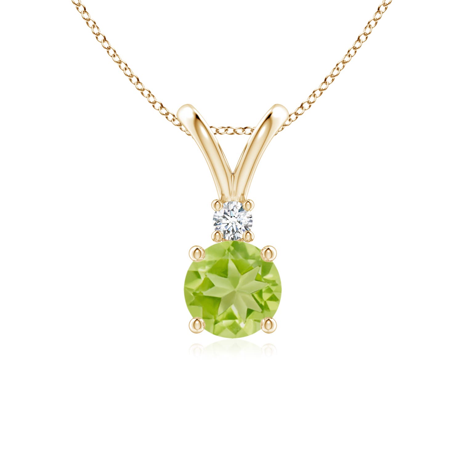 AA - Peridot / 0.99 CT / 14 KT Yellow Gold