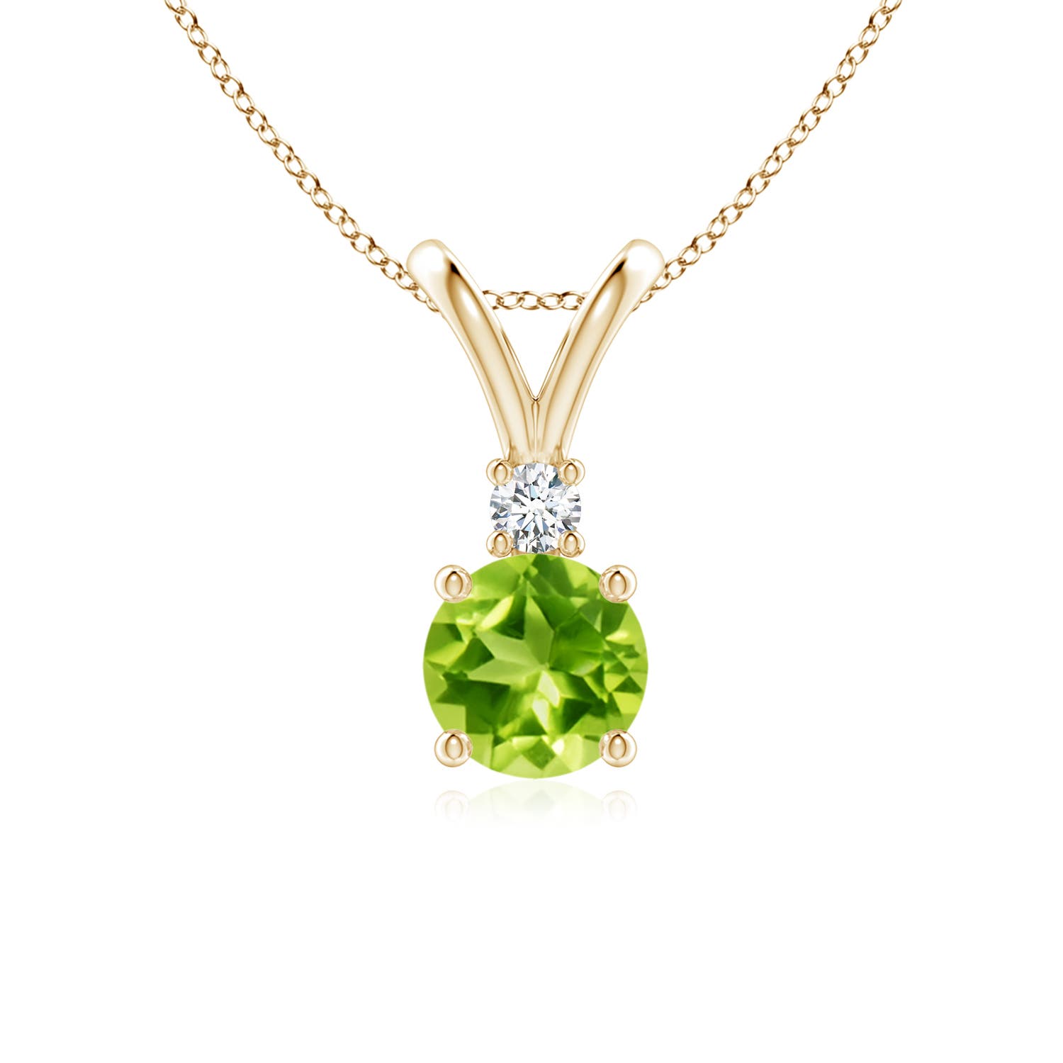 AAA - Peridot / 0.99 CT / 14 KT Yellow Gold