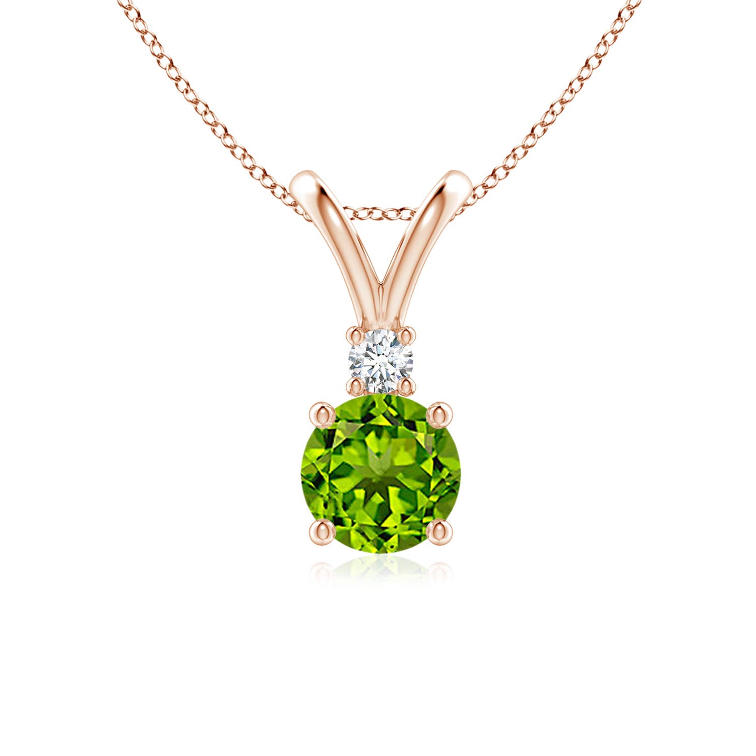 AAAA - Peridot / 0.99 CT / 14 KT Rose Gold