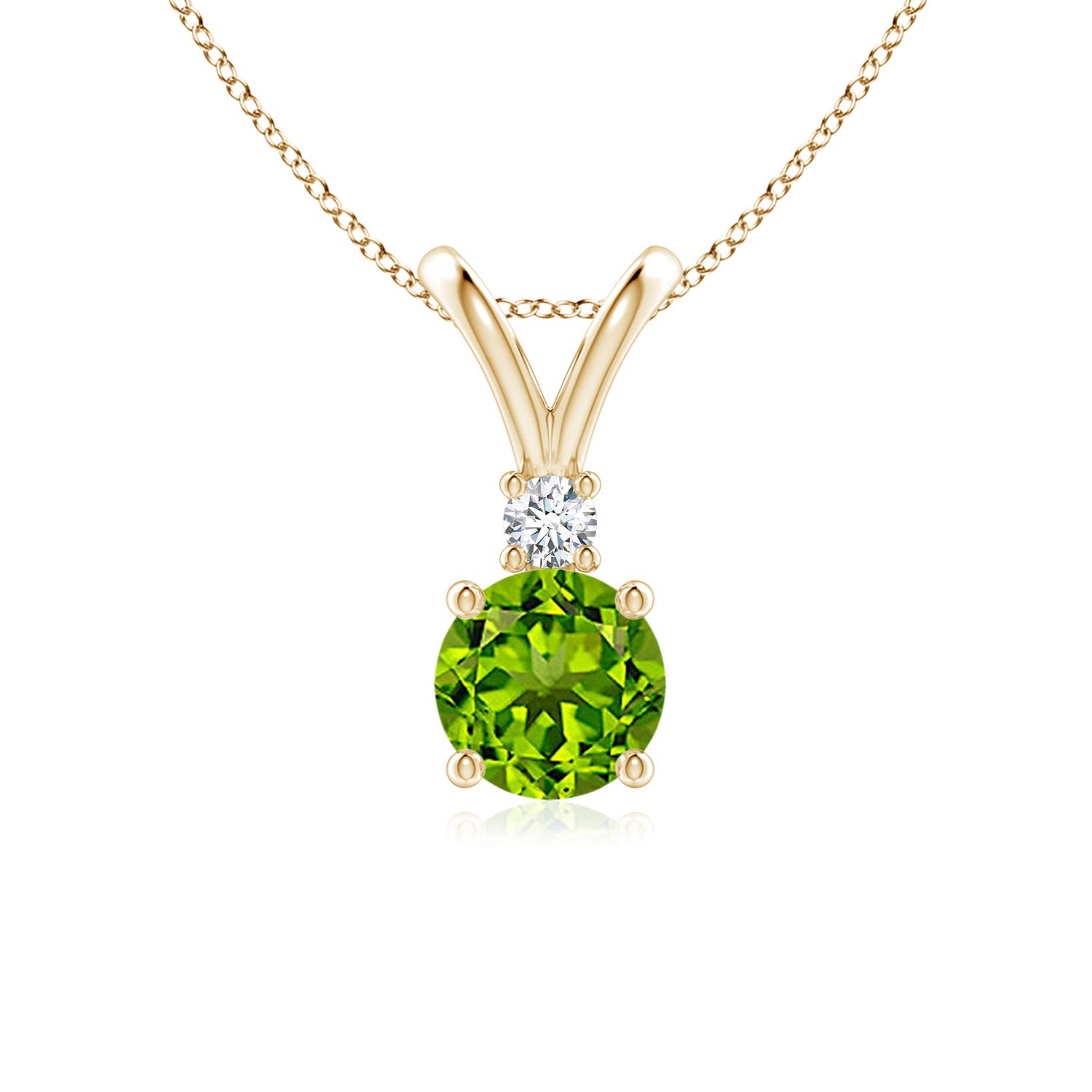 AAAA - Peridot / 0.99 CT / 14 KT Yellow Gold