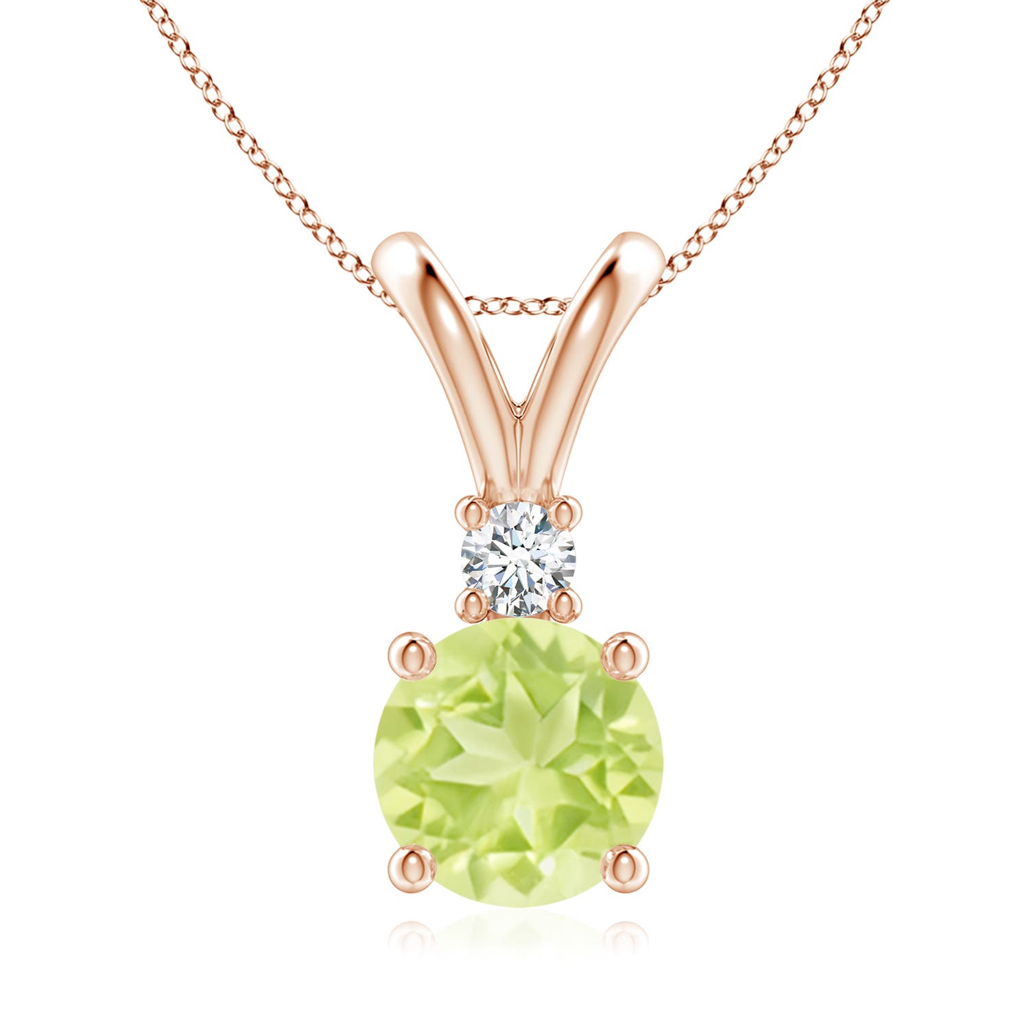 A - Peridot / 2.09 CT / 14 KT Rose Gold