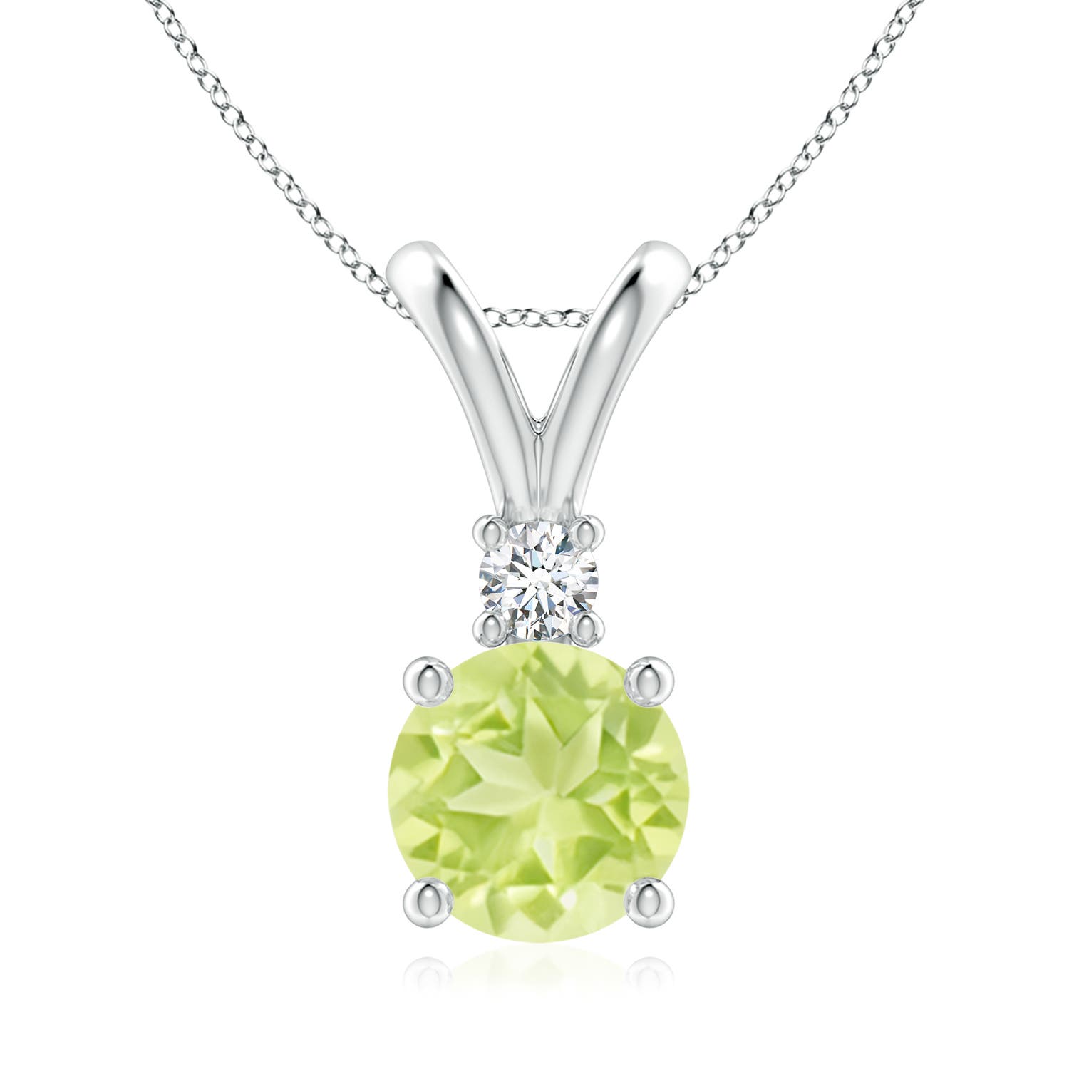 A - Peridot / 2.09 CT / 14 KT White Gold