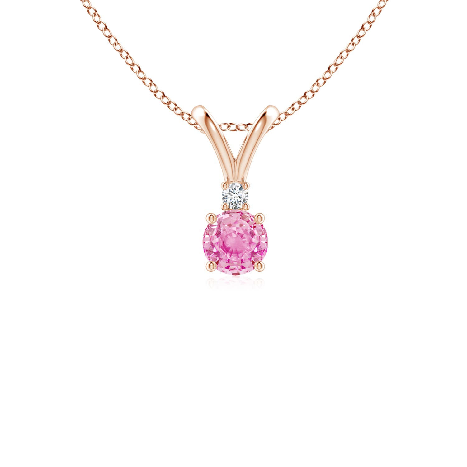 A - Pink Sapphire / 0.34 CT / 14 KT Rose Gold
