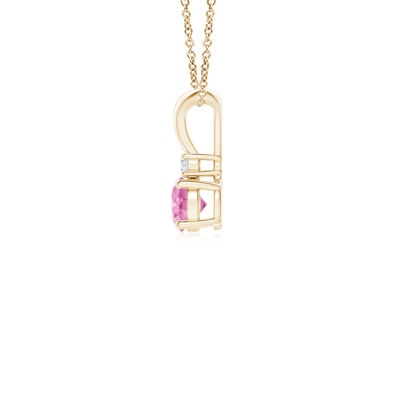 A - Pink Sapphire / 0.34 CT / 14 KT Yellow Gold