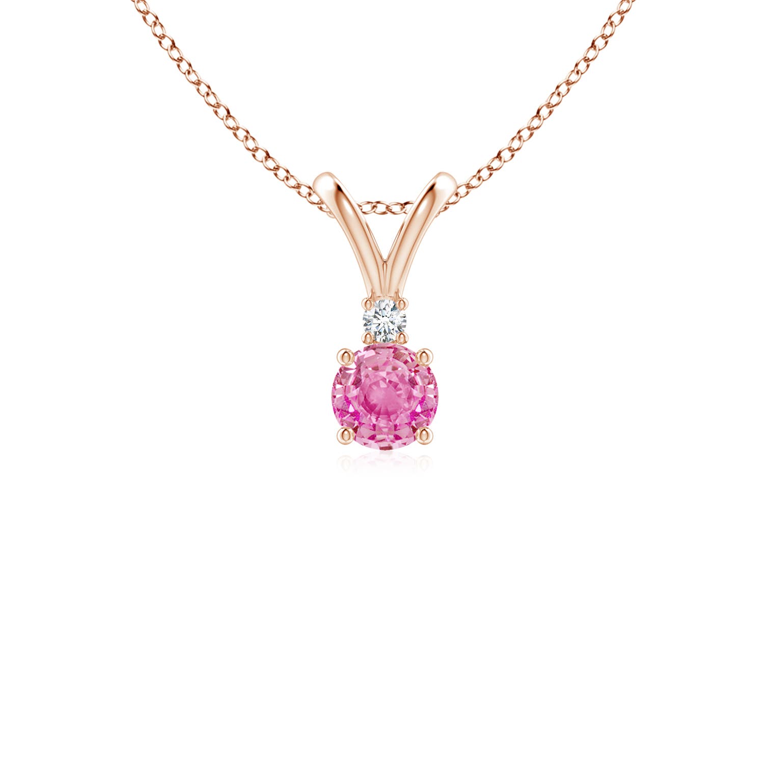 AA - Pink Sapphire / 0.34 CT / 14 KT Rose Gold
