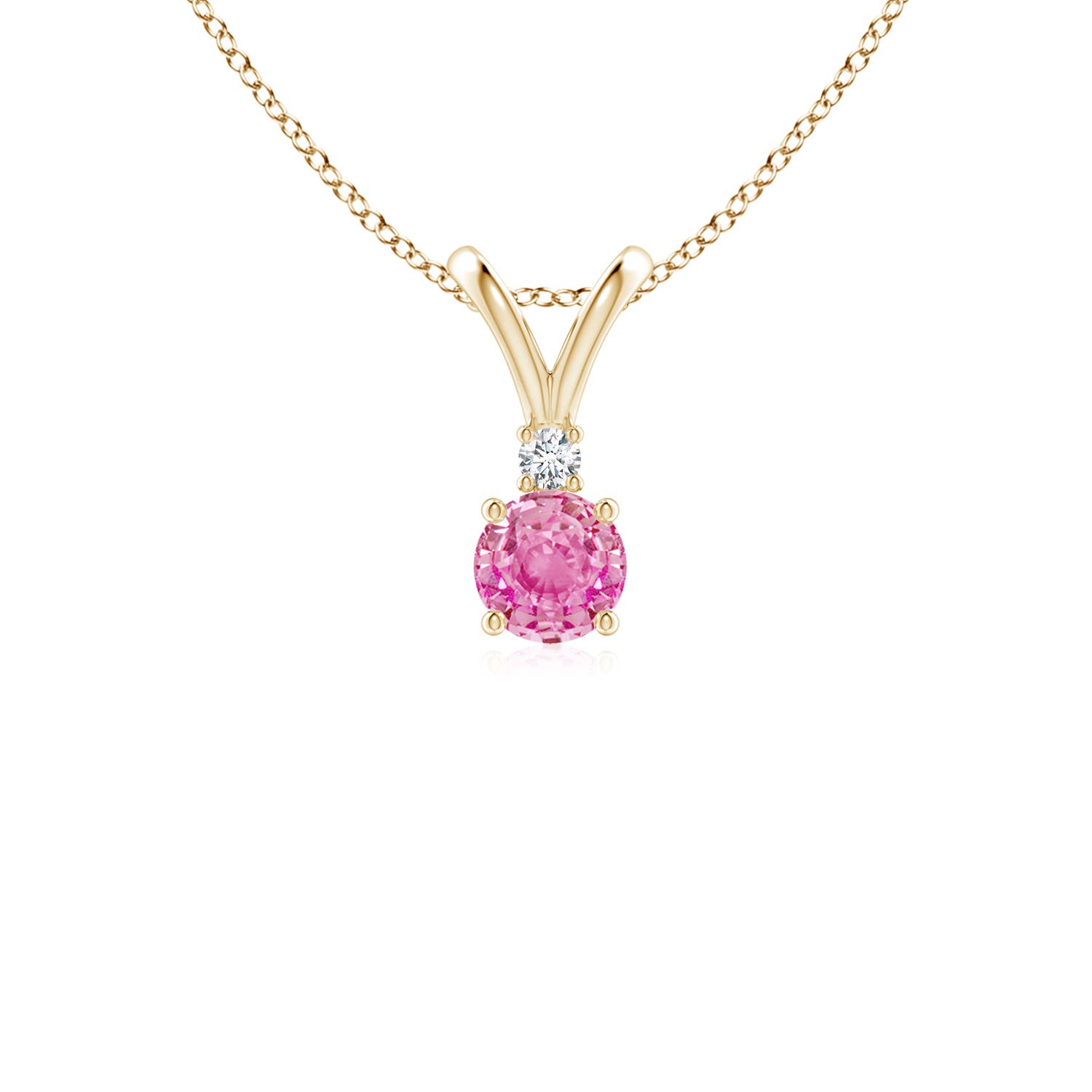 AA - Pink Sapphire / 0.34 CT / 14 KT Yellow Gold